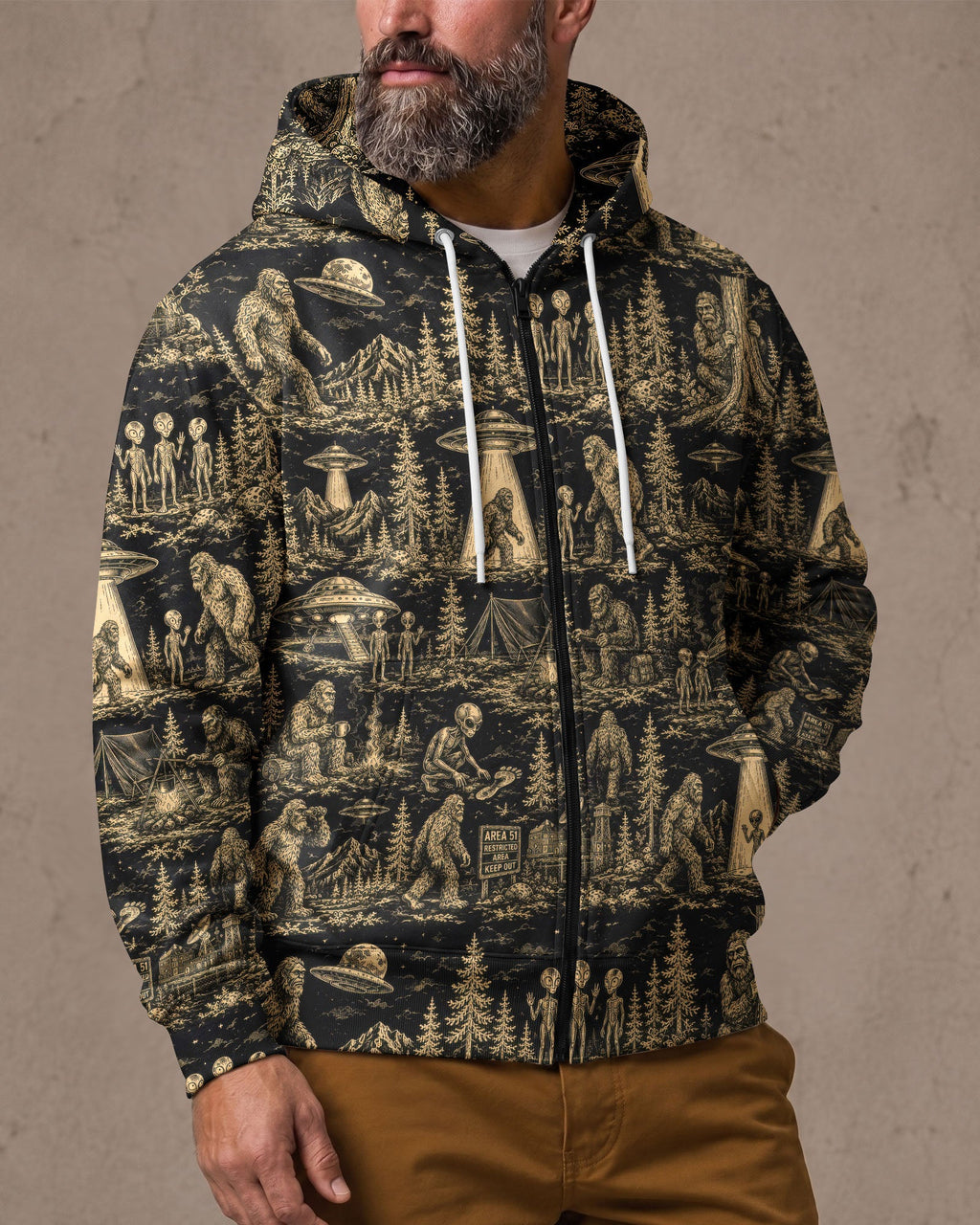 BIGFOOT ALIEN UFO  ALL OVER PRINT  - TLTW1106264