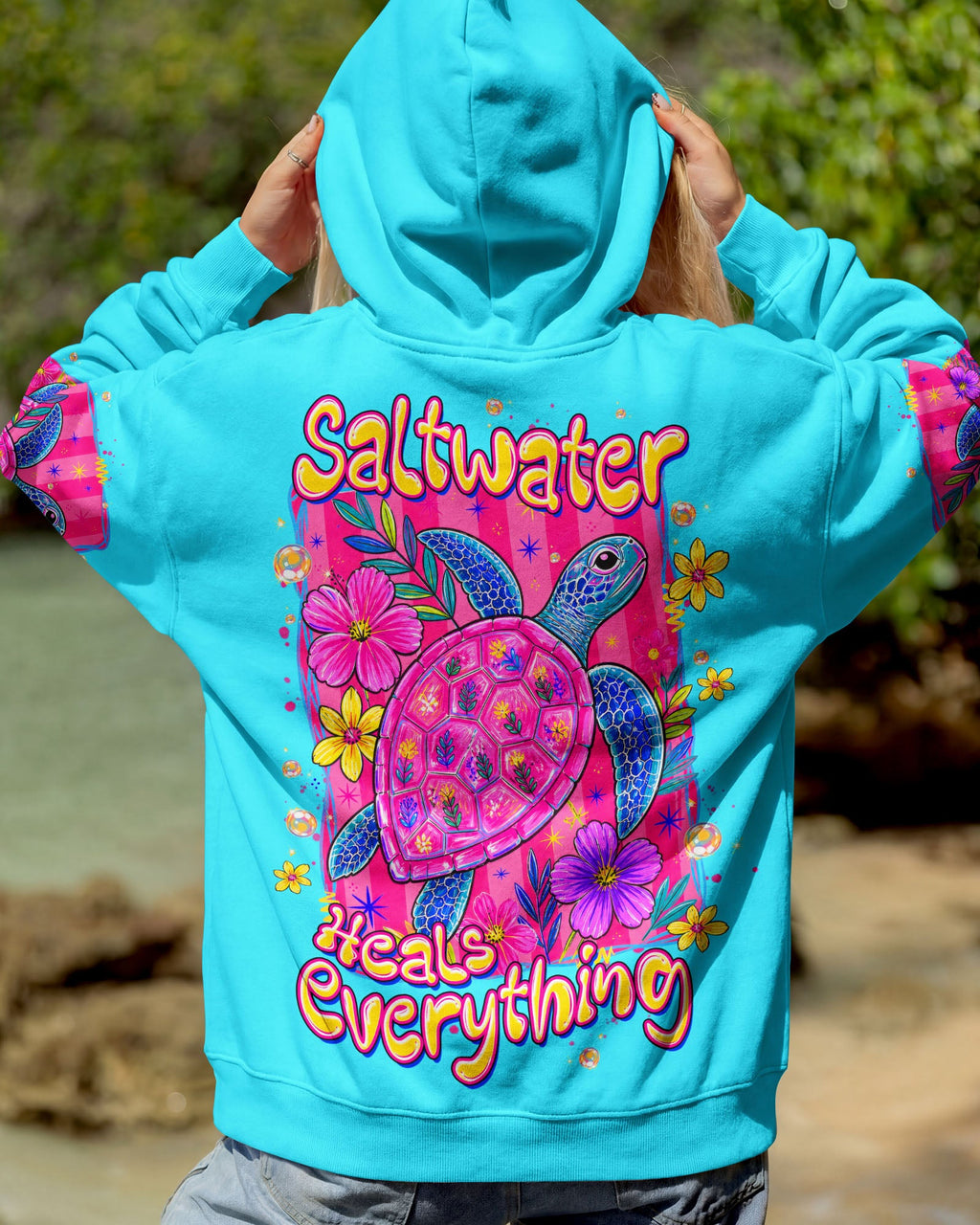 SALTWATER HEALS EVERYTHING TURTLE ALL OVER PRINT  - TLTW1307262