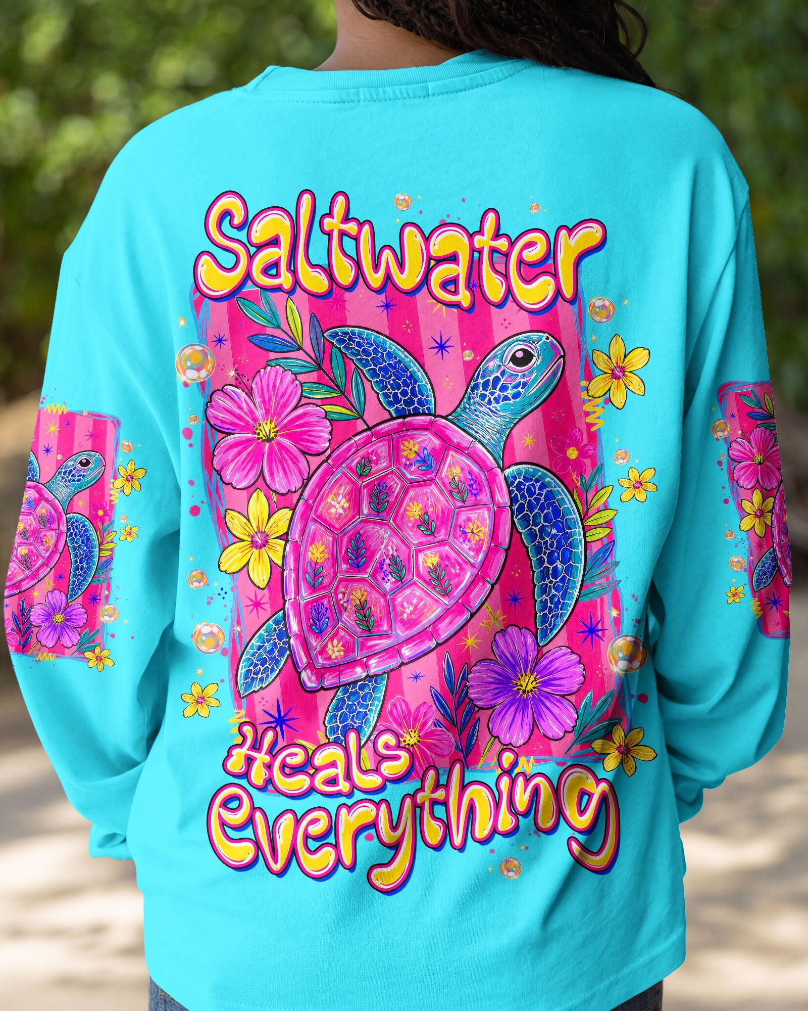 SALTWATER HEALS EVERYTHING TURTLE ALL OVER PRINT  - TLTW1307262