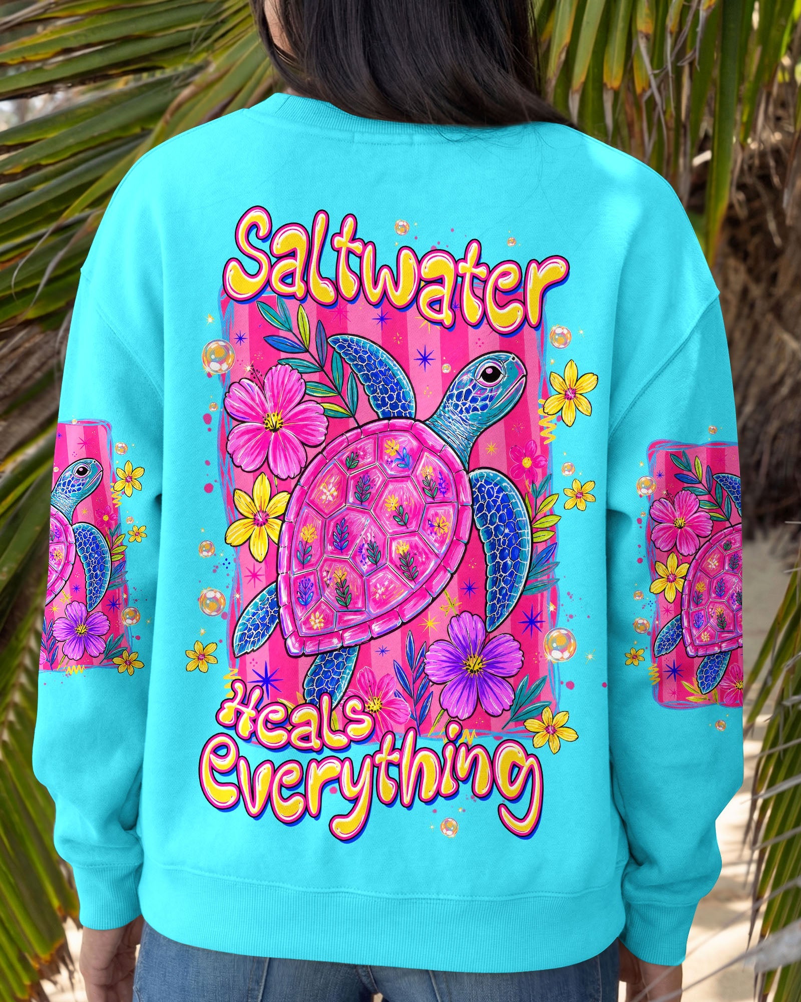 SALTWATER HEALS EVERYTHING TURTLE ALL OVER PRINT  - TLTW1307262