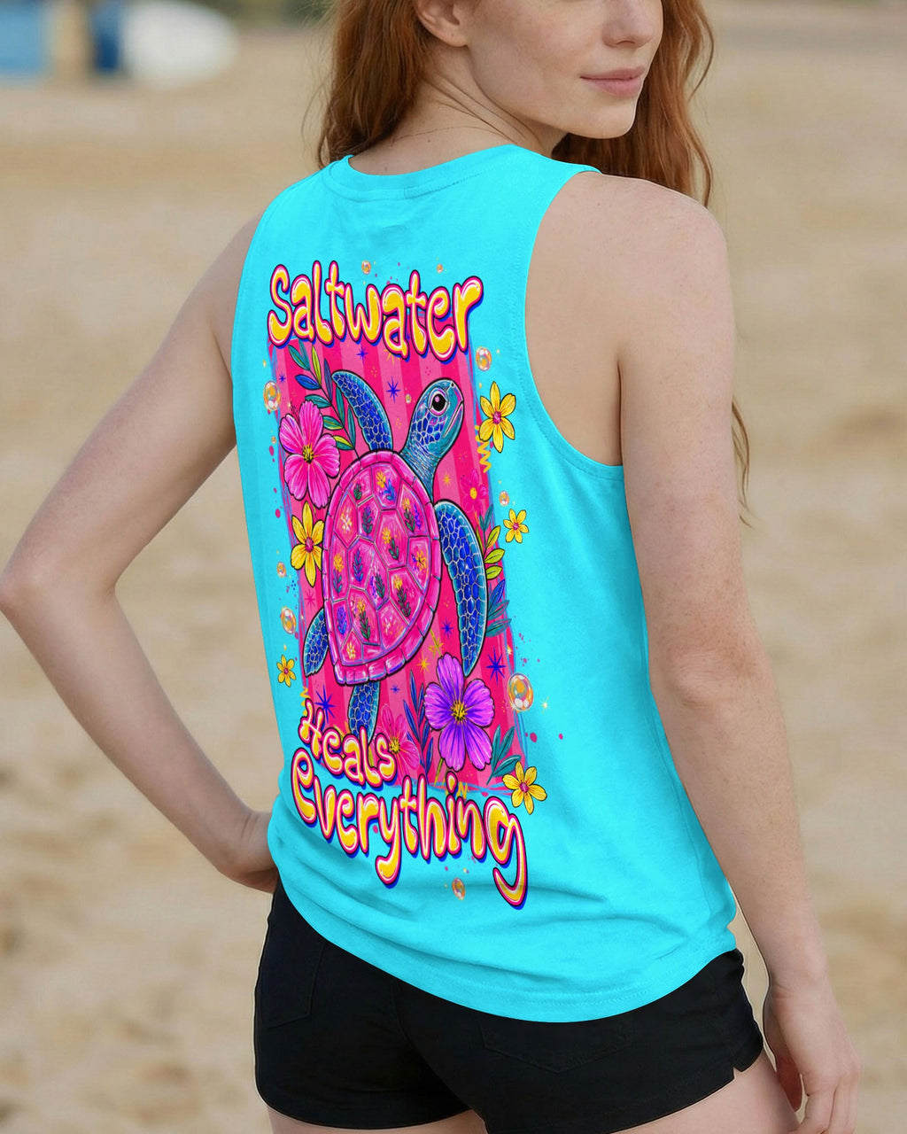 SALTWATER HEALS EVERYTHING TURTLE ALL OVER PRINT  - TLTW1307262