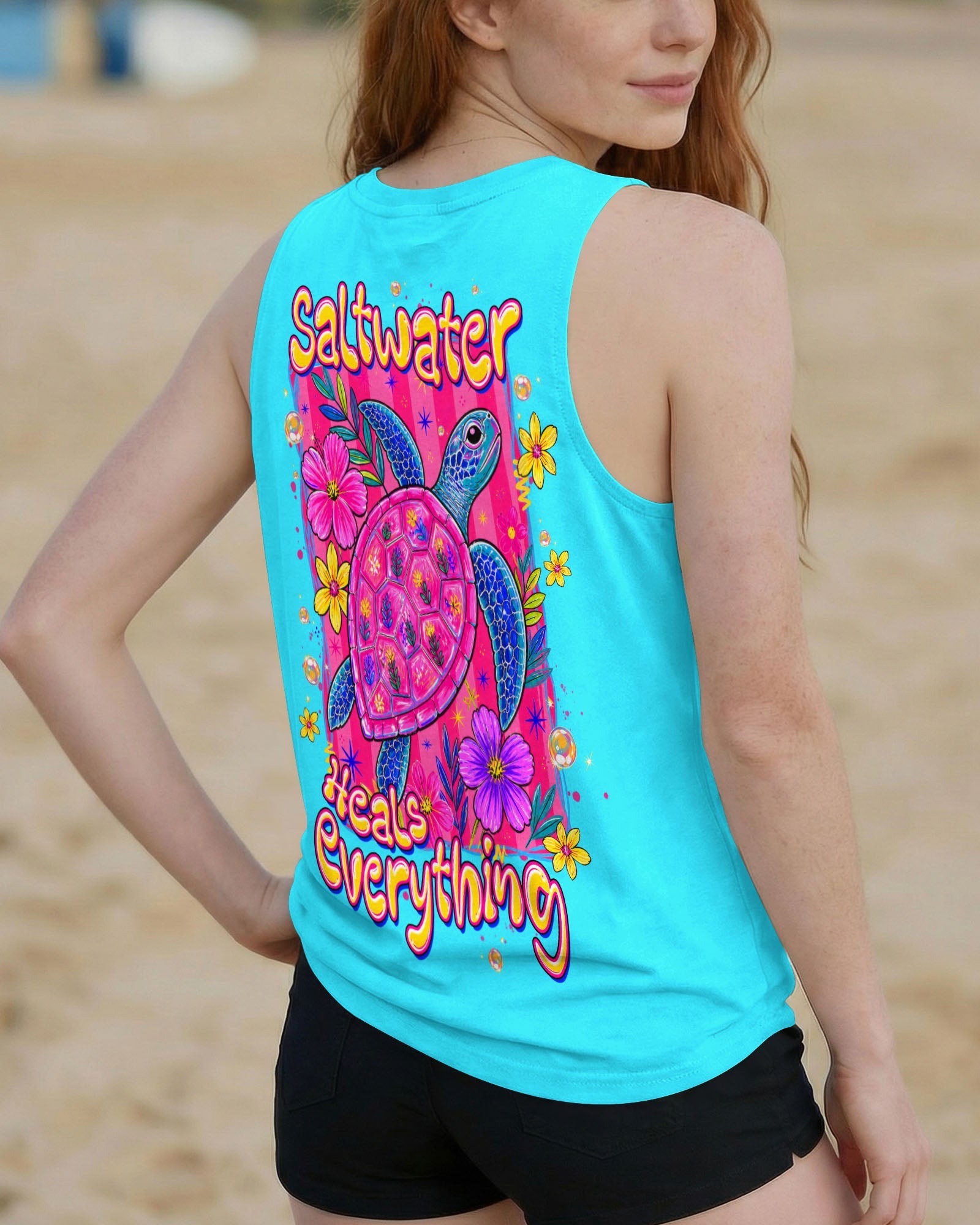 SALTWATER HEALS EVERYTHING TURTLE ALL OVER PRINT  - TLTW1307262