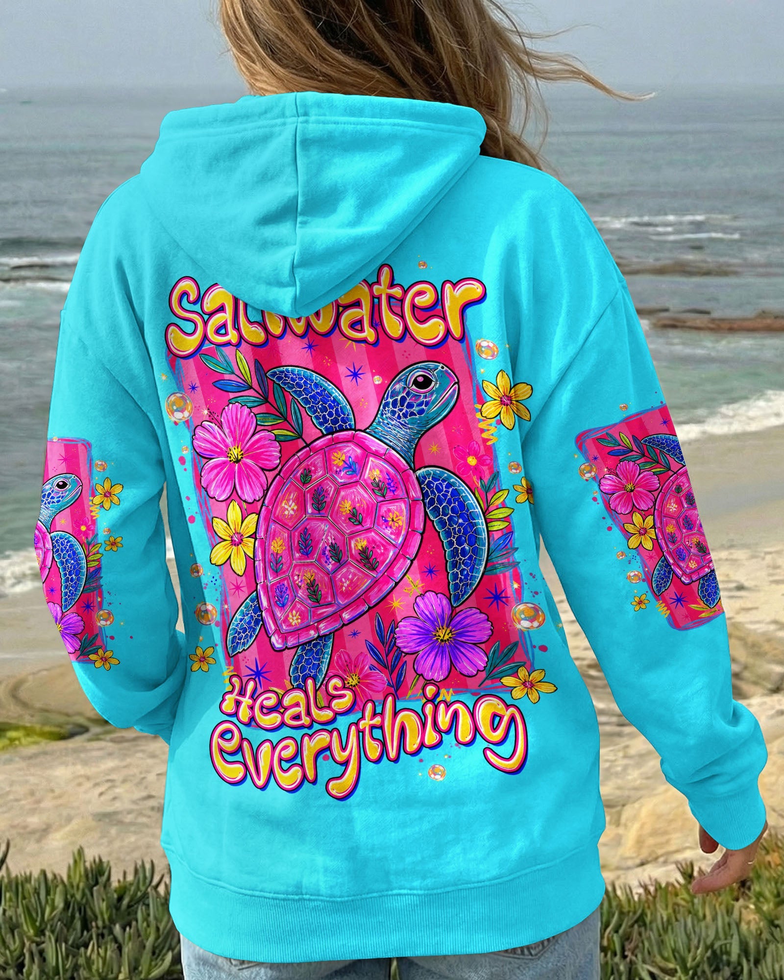 SALTWATER HEALS EVERYTHING TURTLE ALL OVER PRINT  - TLTW1307262