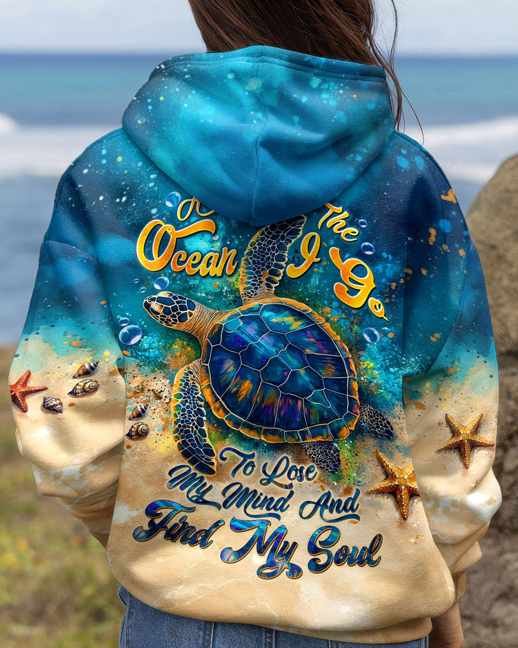 AND INTO THE OCEAN I GO TURTLE ALL OVER PRINT - TLTW1704262