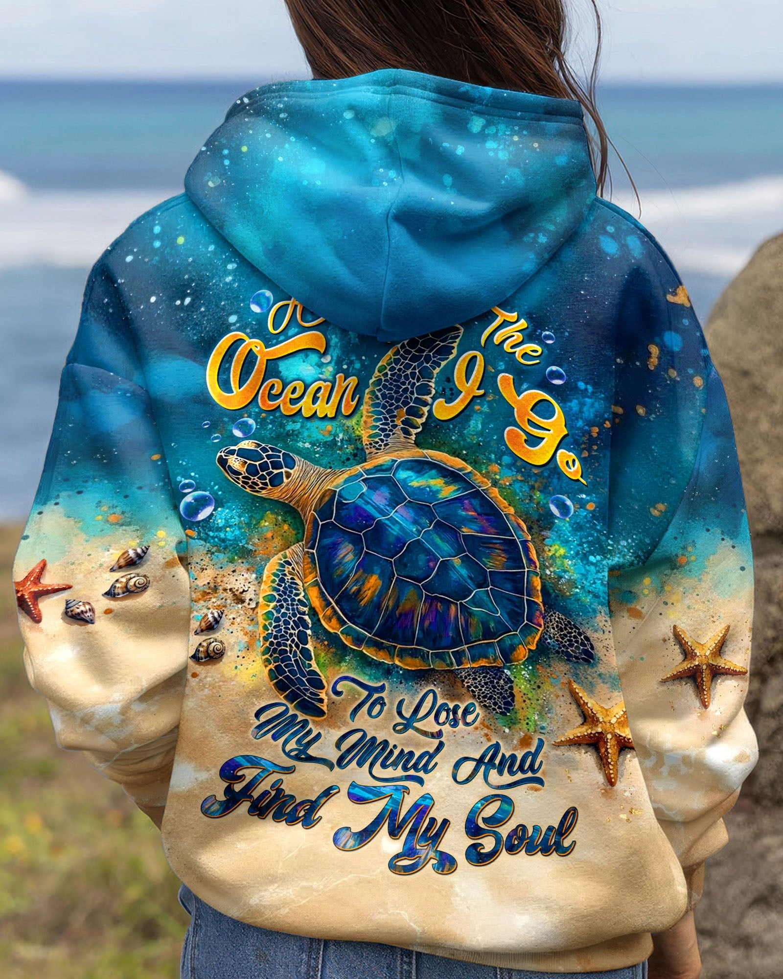 AND INTO THE OCEAN I GO TURTLE ALL OVER PRINT - TLTW1704262