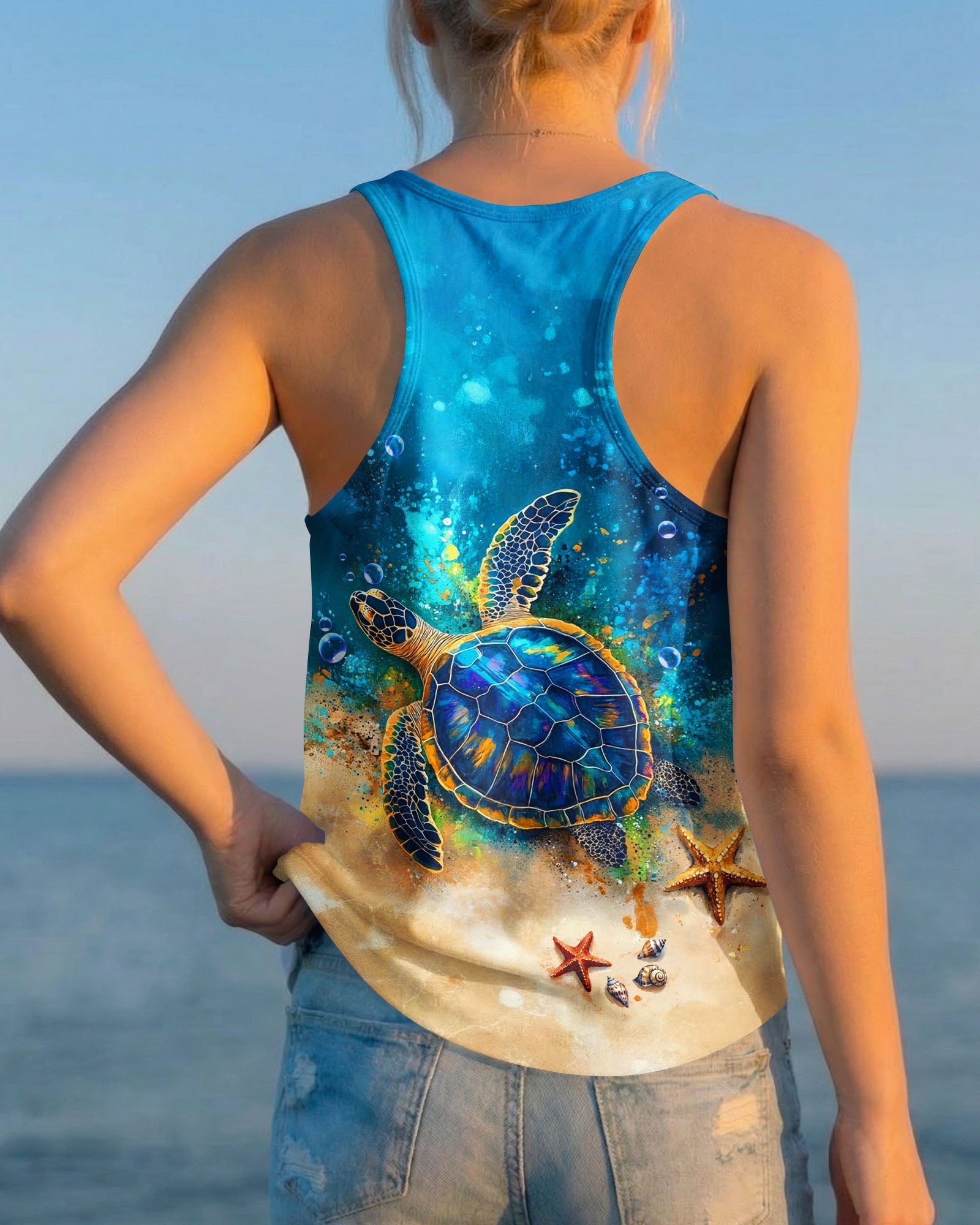 AND INTO THE OCEAN I GO TURTLE ALL OVER PRINT - TLTW1704262