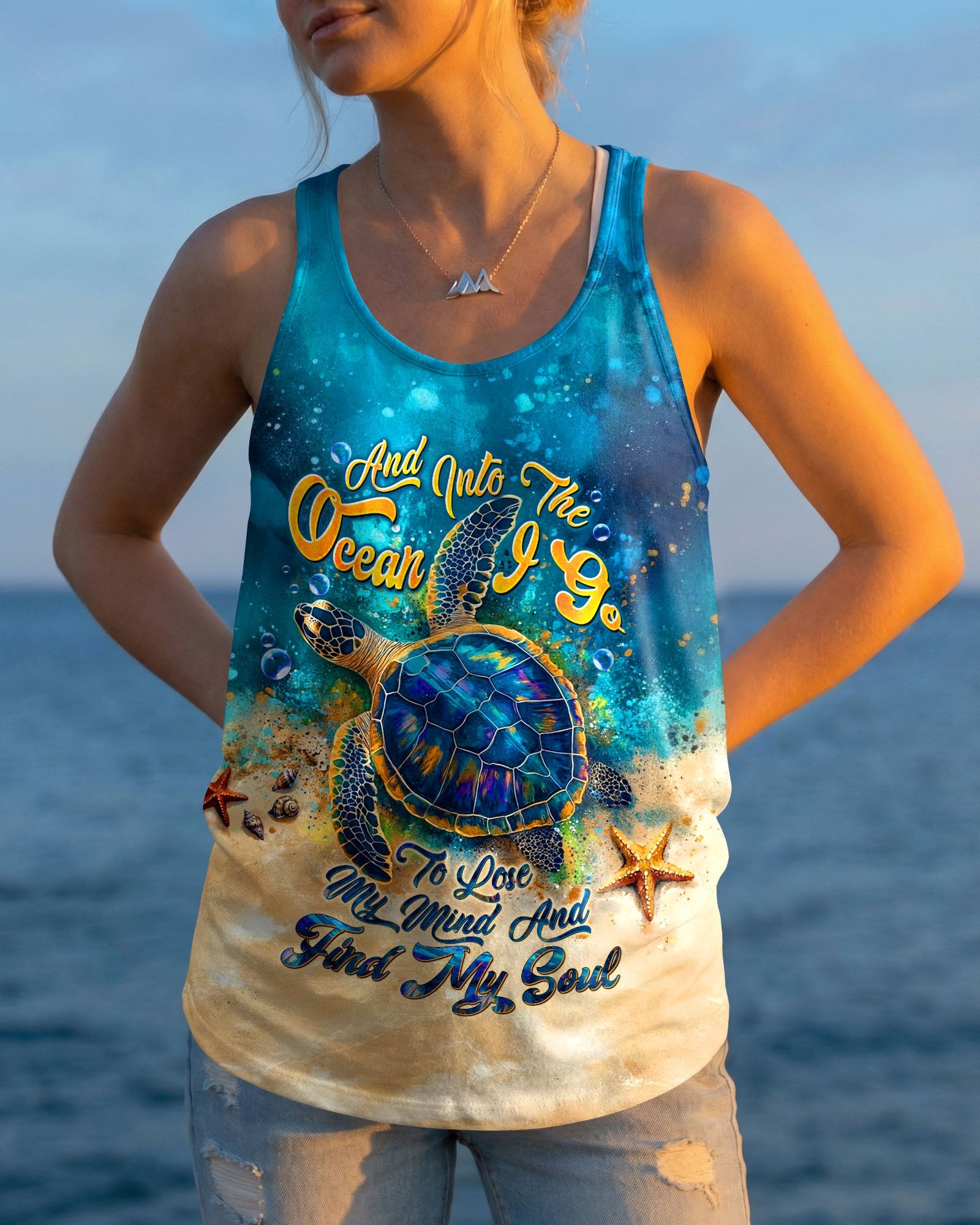 AND INTO THE OCEAN I GO TURTLE ALL OVER PRINT - TLTW1704262