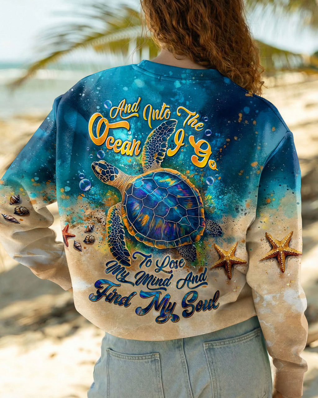 AND INTO THE OCEAN I GO TURTLE ALL OVER PRINT - TLTW1704262
