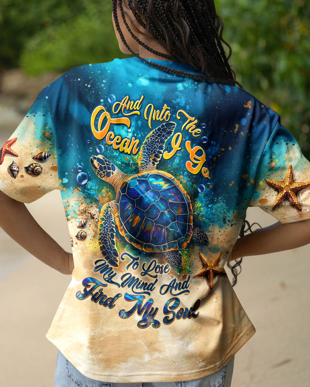 AND INTO THE OCEAN I GO TURTLE ALL OVER PRINT - TLTW1704262