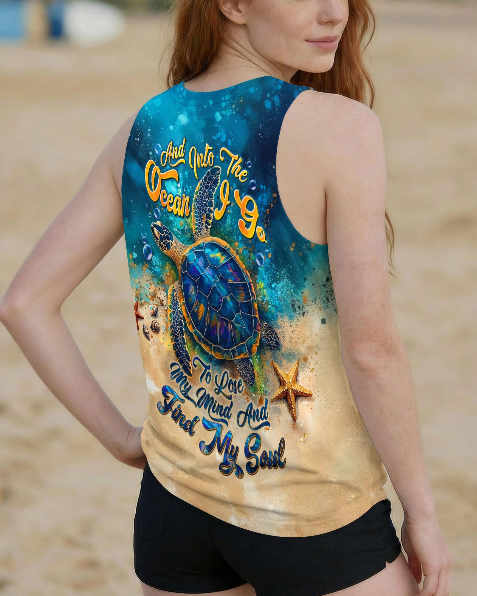 AND INTO THE OCEAN I GO TURTLE ALL OVER PRINT - TLTW1704262