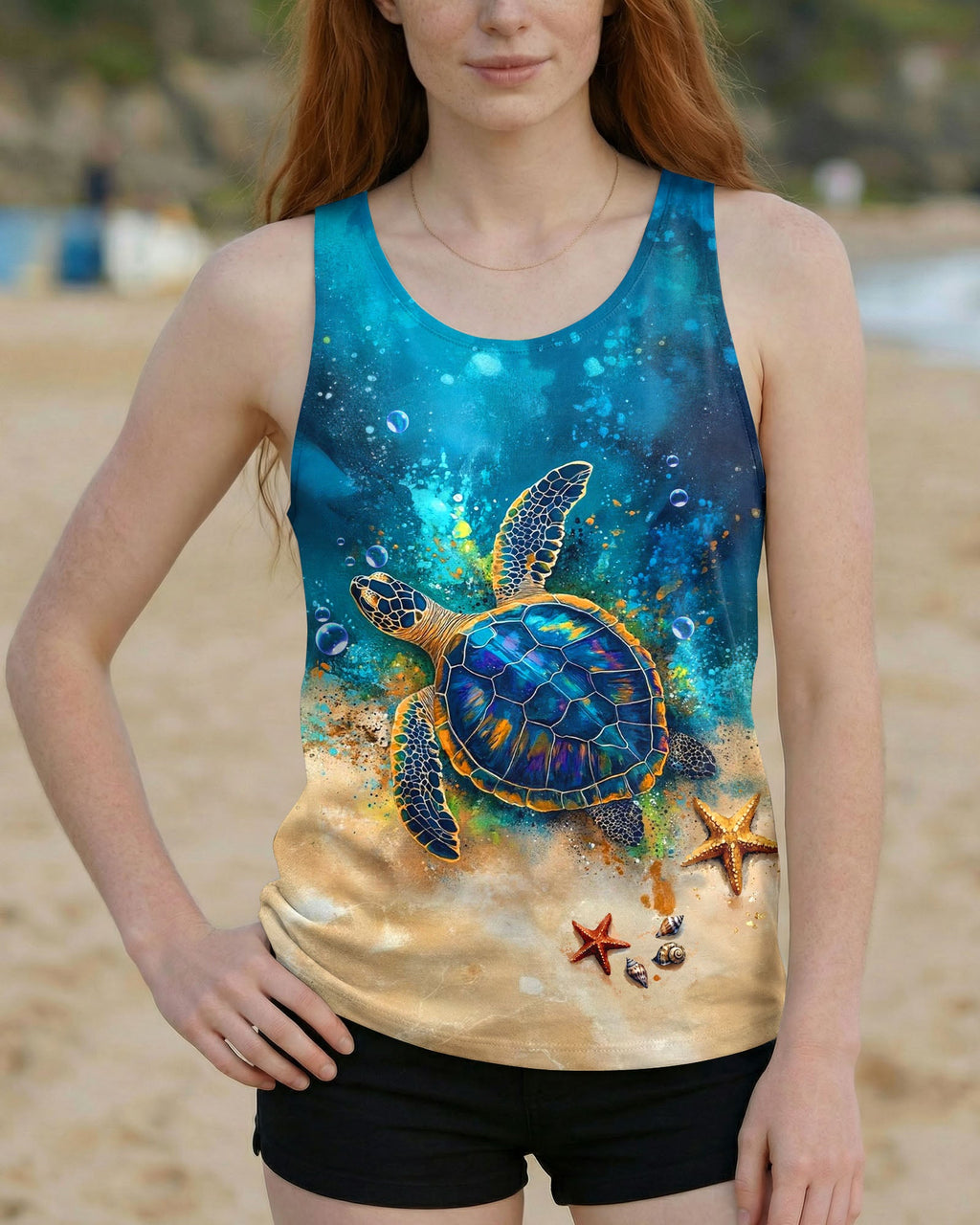 AND INTO THE OCEAN I GO TURTLE ALL OVER PRINT - TLTW1704262
