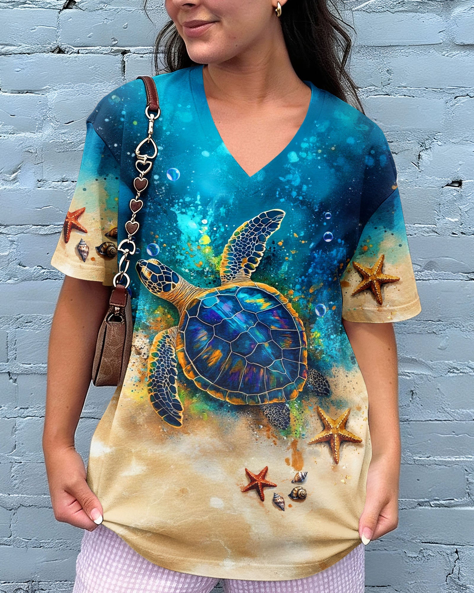 AND INTO THE OCEAN I GO TURTLE ALL OVER PRINT - TLTW1704262