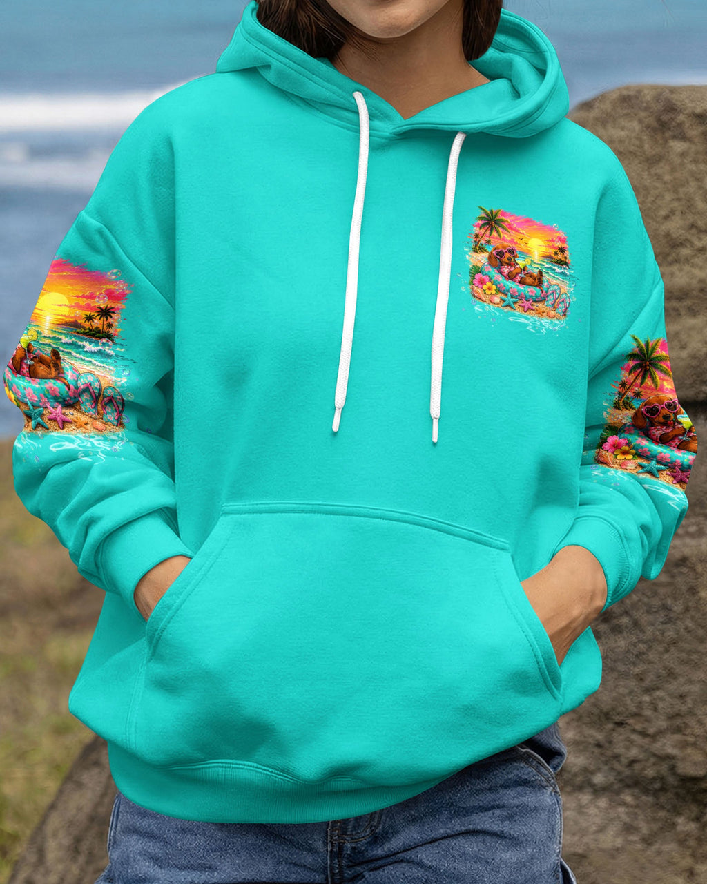 I'M ON ISLAND TIME DACHSHUND DOG ALL OVER PRINT  - TLTW2005263