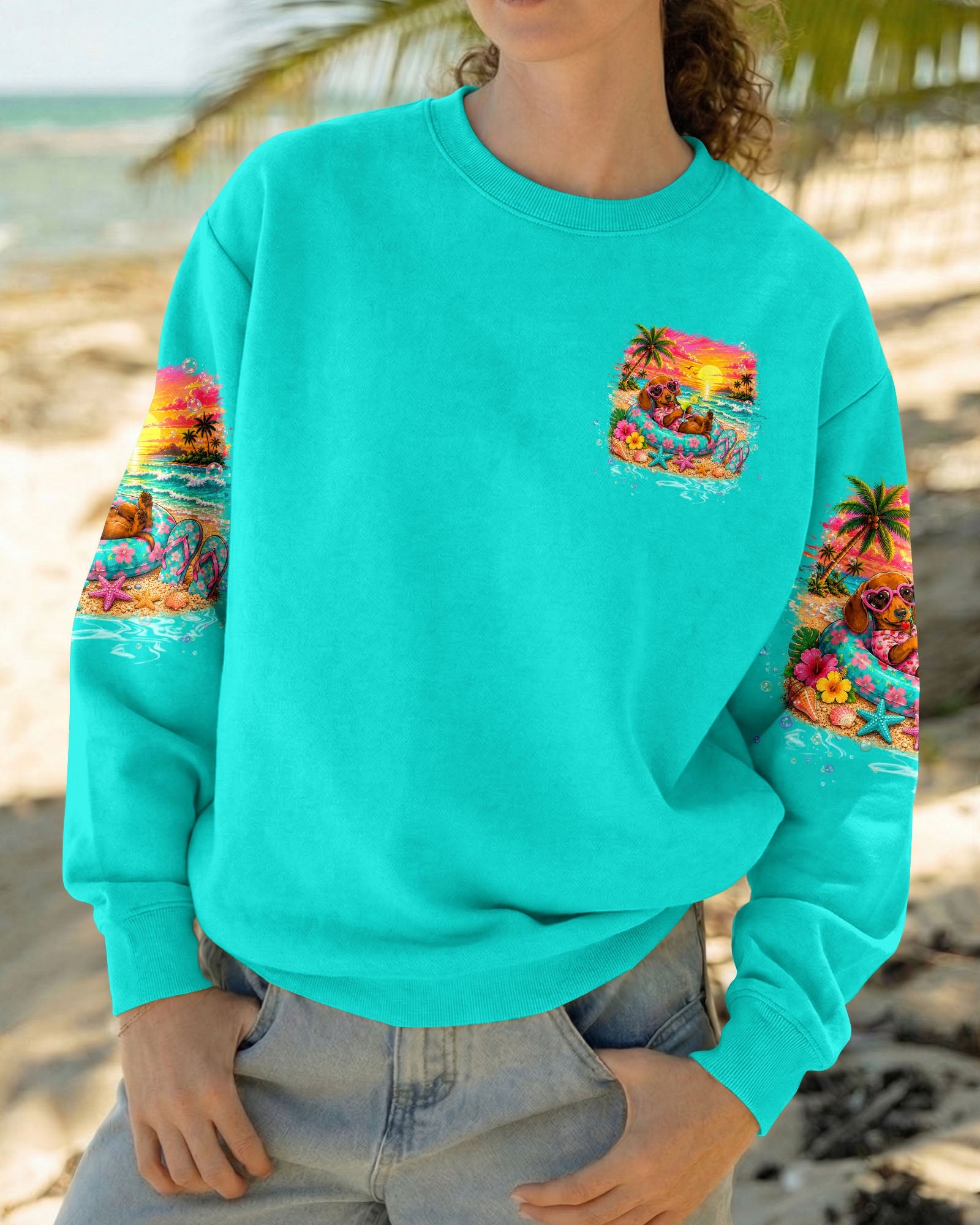 I'M ON ISLAND TIME DACHSHUND DOG ALL OVER PRINT  - TLTW2005263
