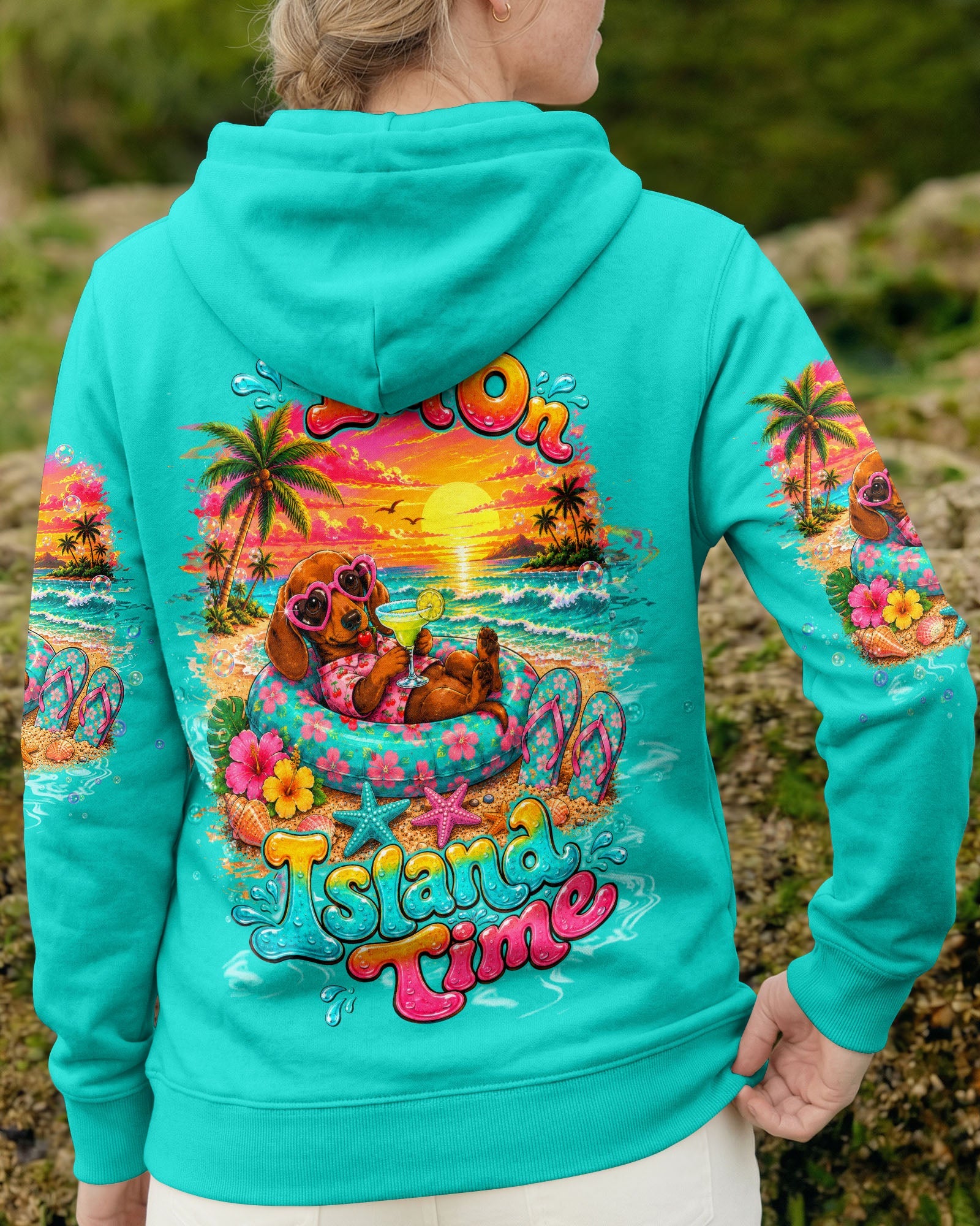I'M ON ISLAND TIME DACHSHUND DOG ALL OVER PRINT  - TLTW2005263