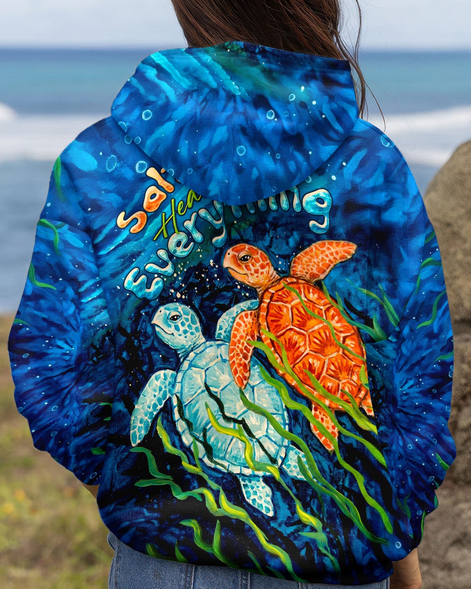 SALTWATER HEALS EVERYTHING TURTLE ALL OVER PRINT  - TLTW2204263