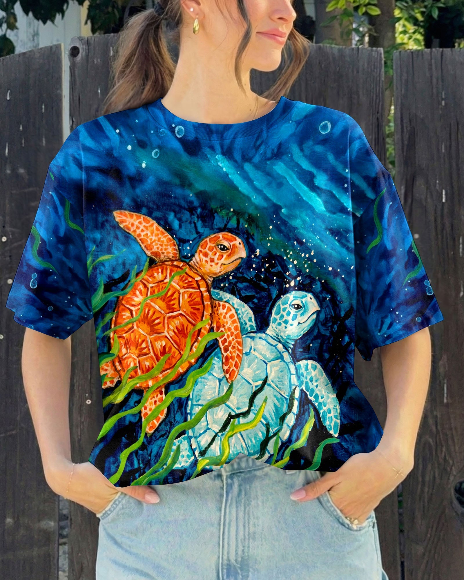 SALTWATER HEALS EVERYTHING TURTLE ALL OVER PRINT  - TLTW2204263