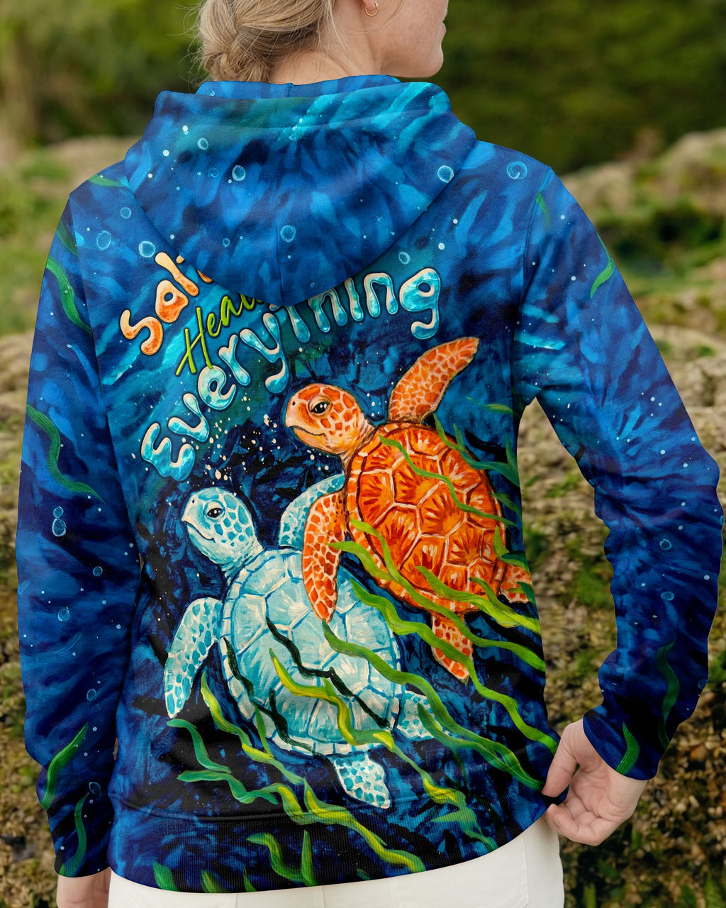 SALTWATER HEALS EVERYTHING TURTLE ALL OVER PRINT  - TLTW2204263
