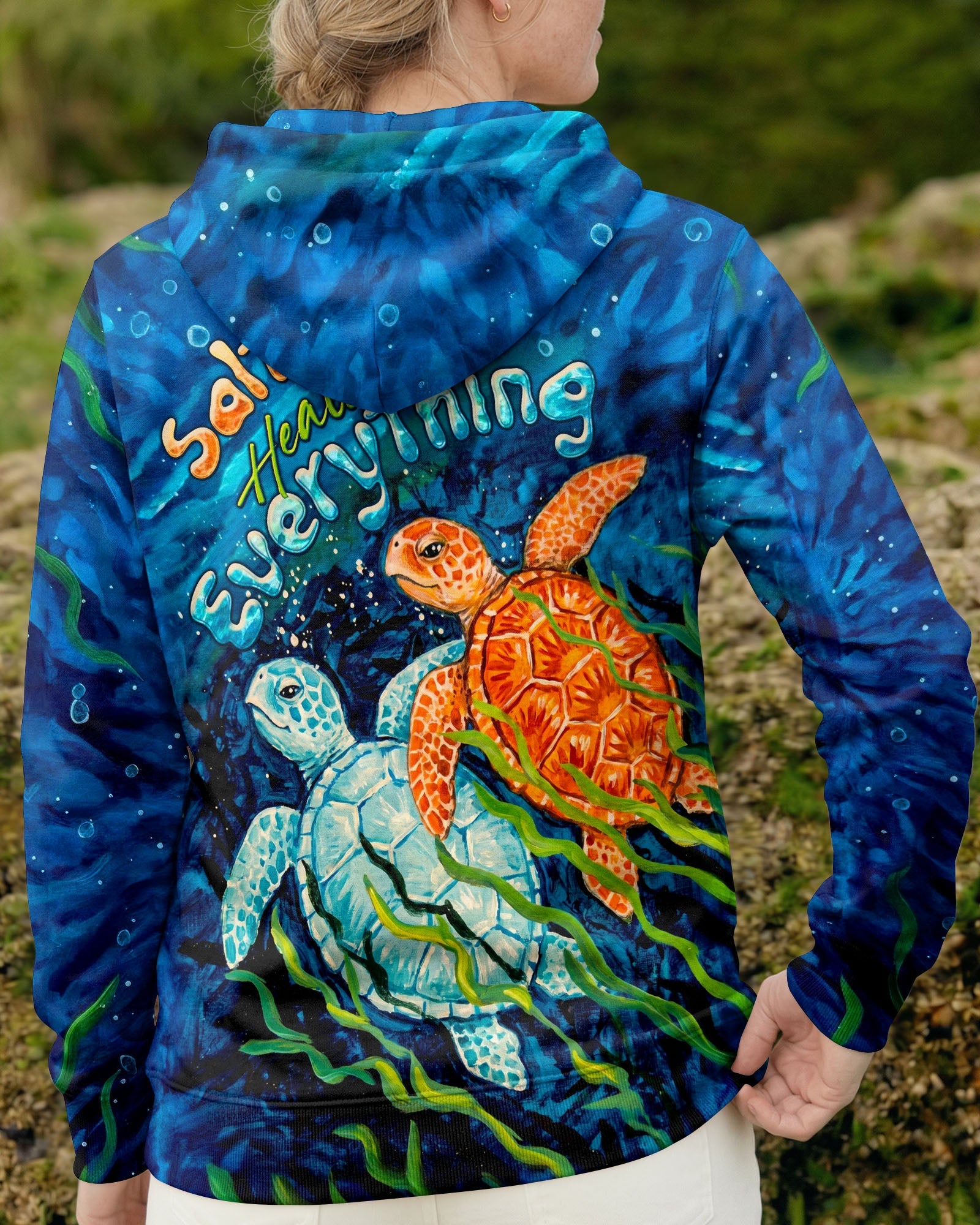 SALTWATER HEALS EVERYTHING TURTLE ALL OVER PRINT  - TLTW2204263