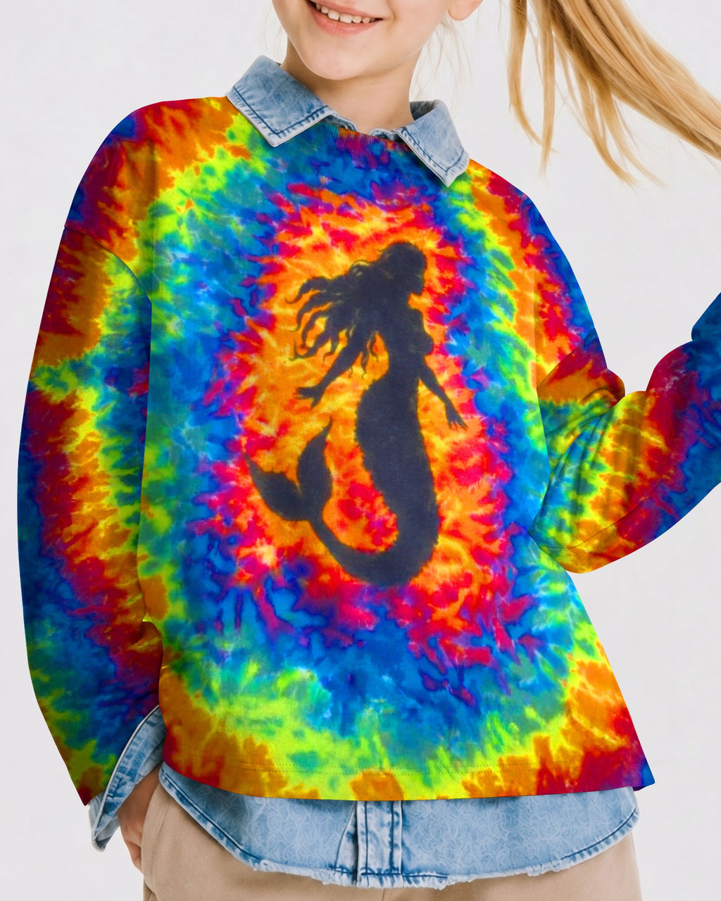 MERMAID COLORFUL SWIRL KIDS ALL OVER PRINT - TLTW2505261