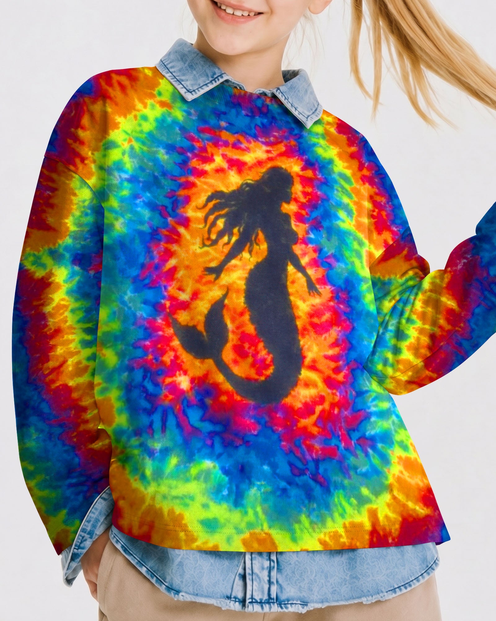 MERMAID COLORFUL SWIRL KIDS ALL OVER PRINT - TLTW2505261