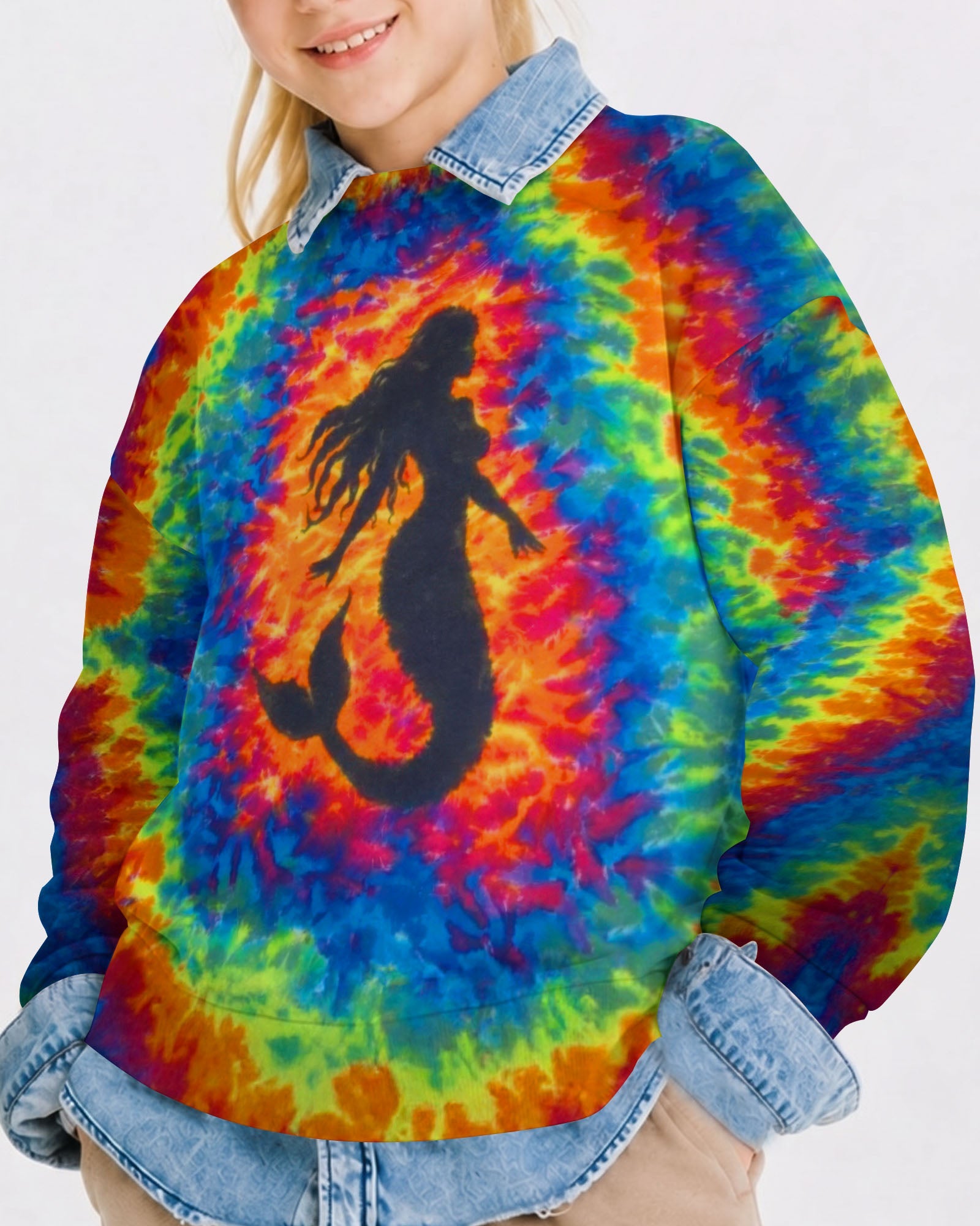 MERMAID COLORFUL SWIRL KIDS ALL OVER PRINT - TLTW2505261