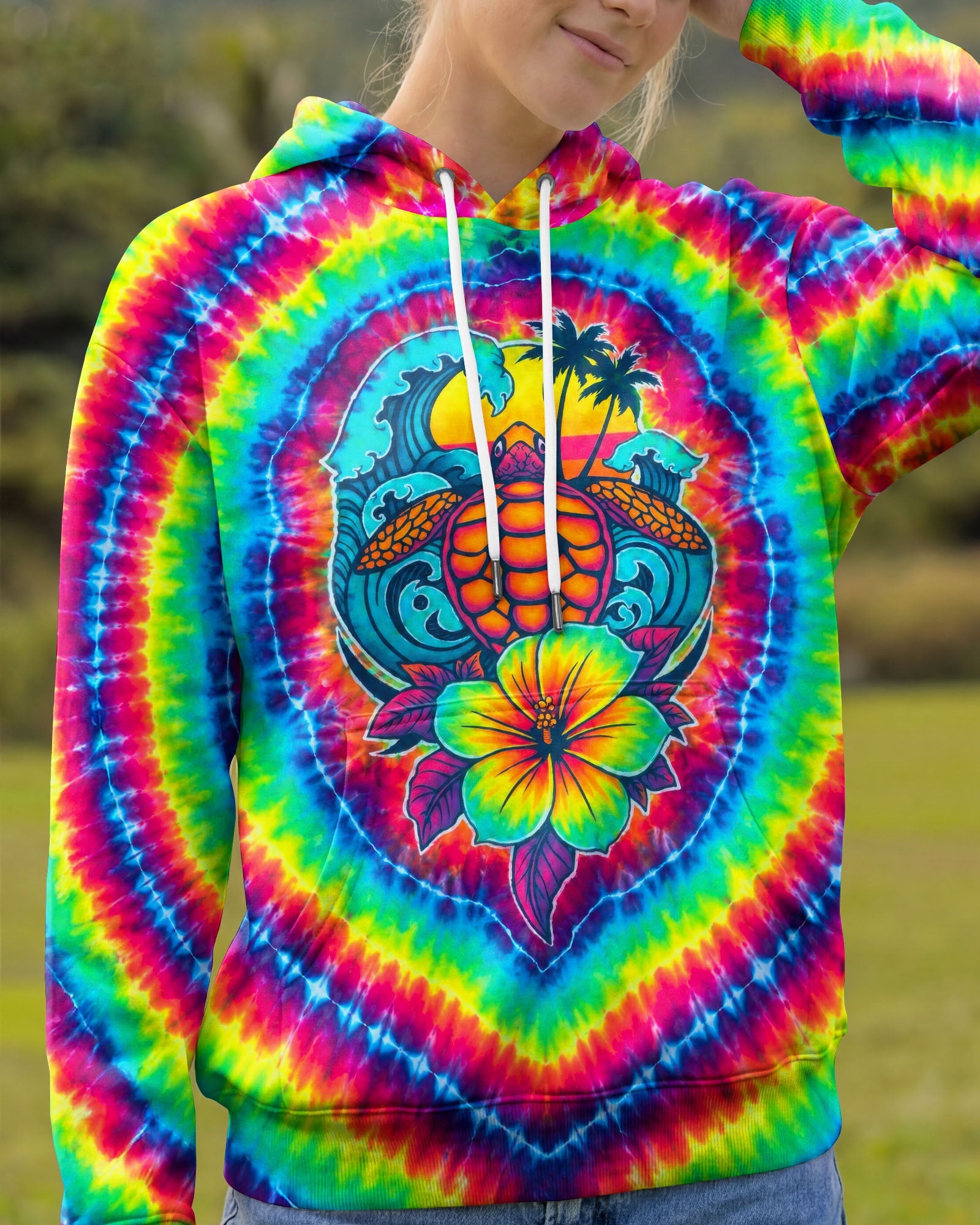 SEA TURTLE SUNSET SWIRL ALL OVER PRINT - TLTW2506261
