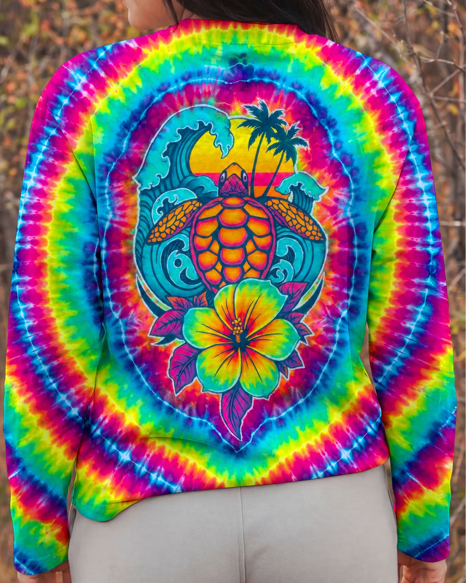SEA TURTLE SUNSET SWIRL ALL OVER PRINT - TLTW2506261