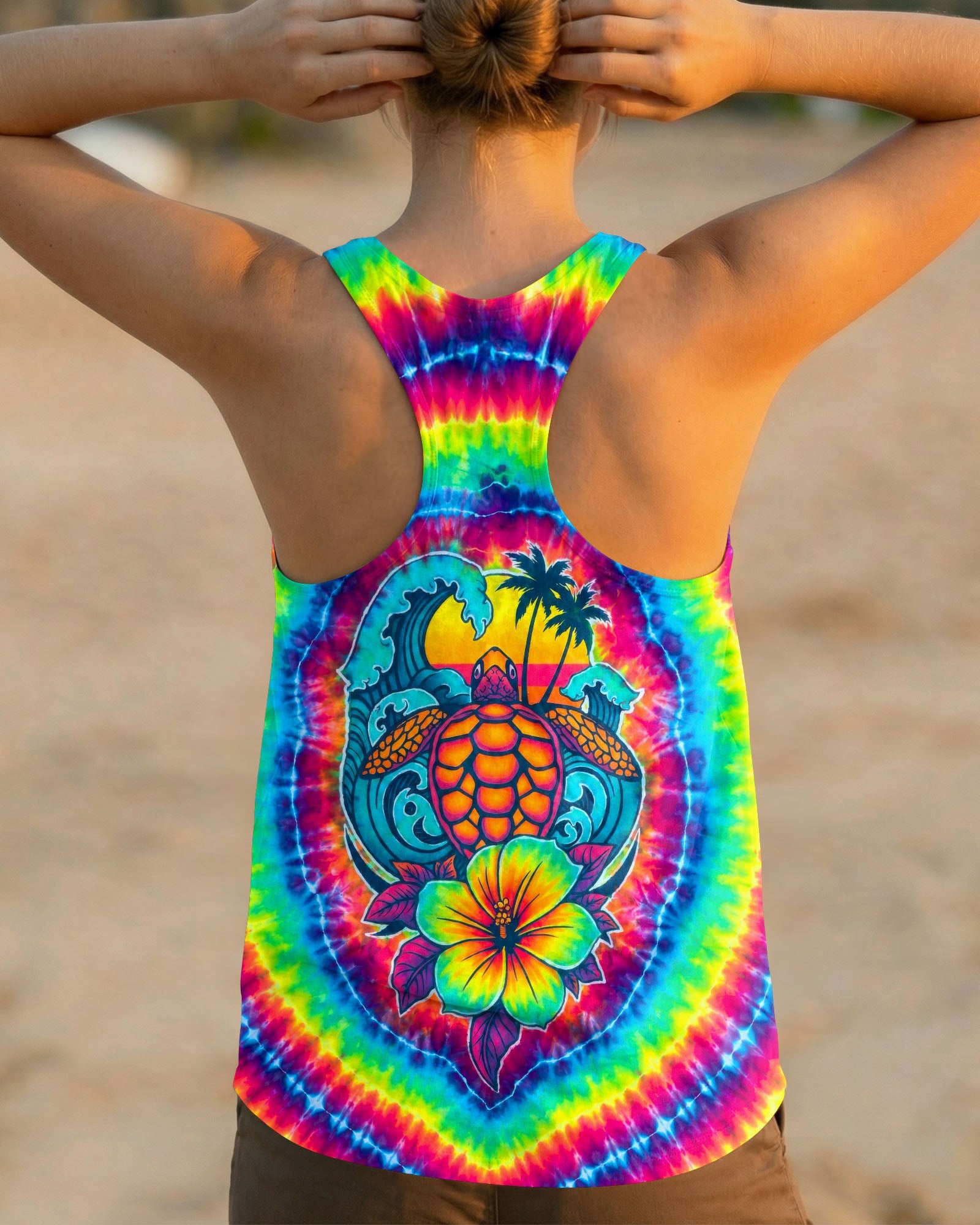 SEA TURTLE SUNSET SWIRL ALL OVER PRINT - TLTW2506261