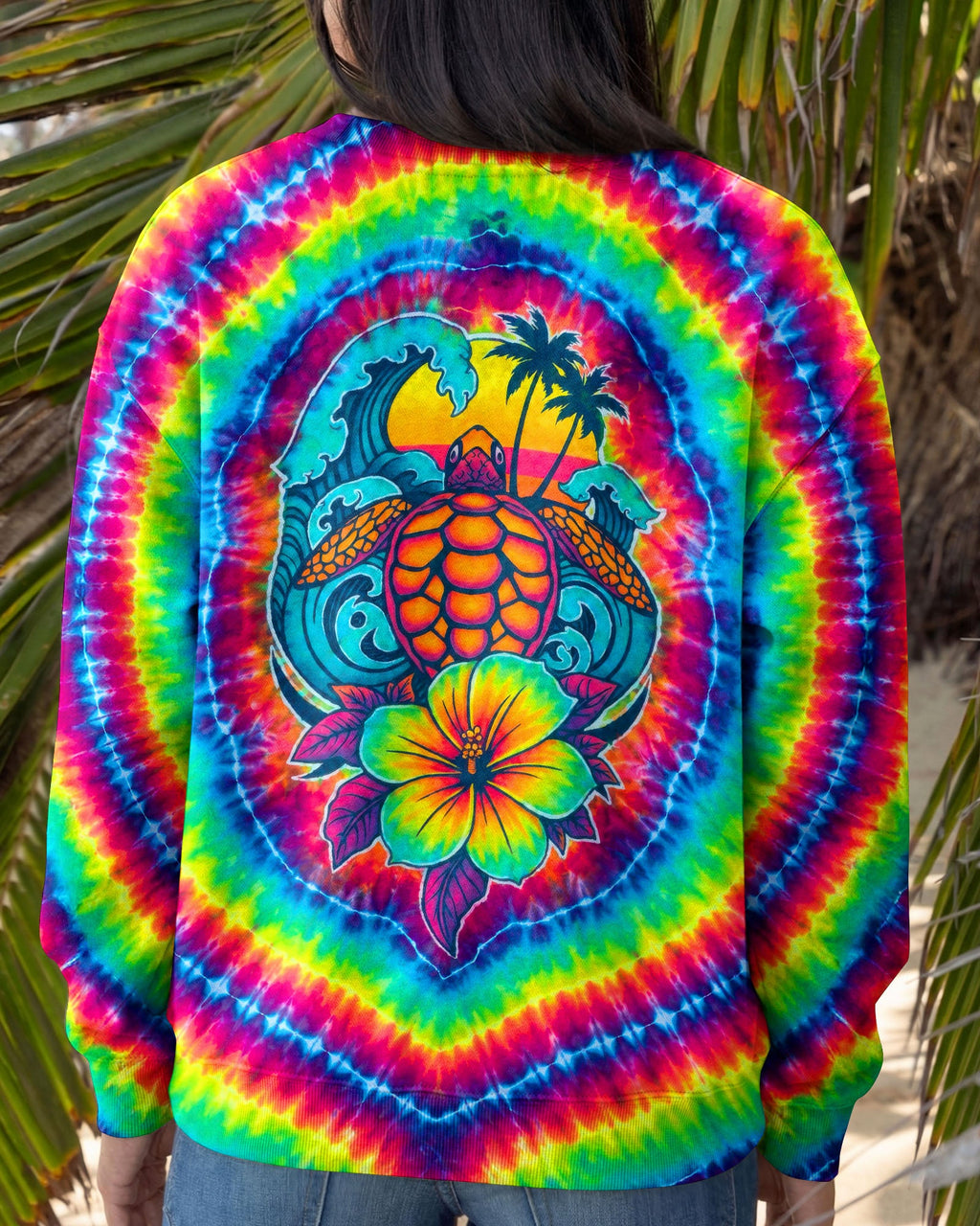 SEA TURTLE SUNSET SWIRL ALL OVER PRINT - TLTW2506261