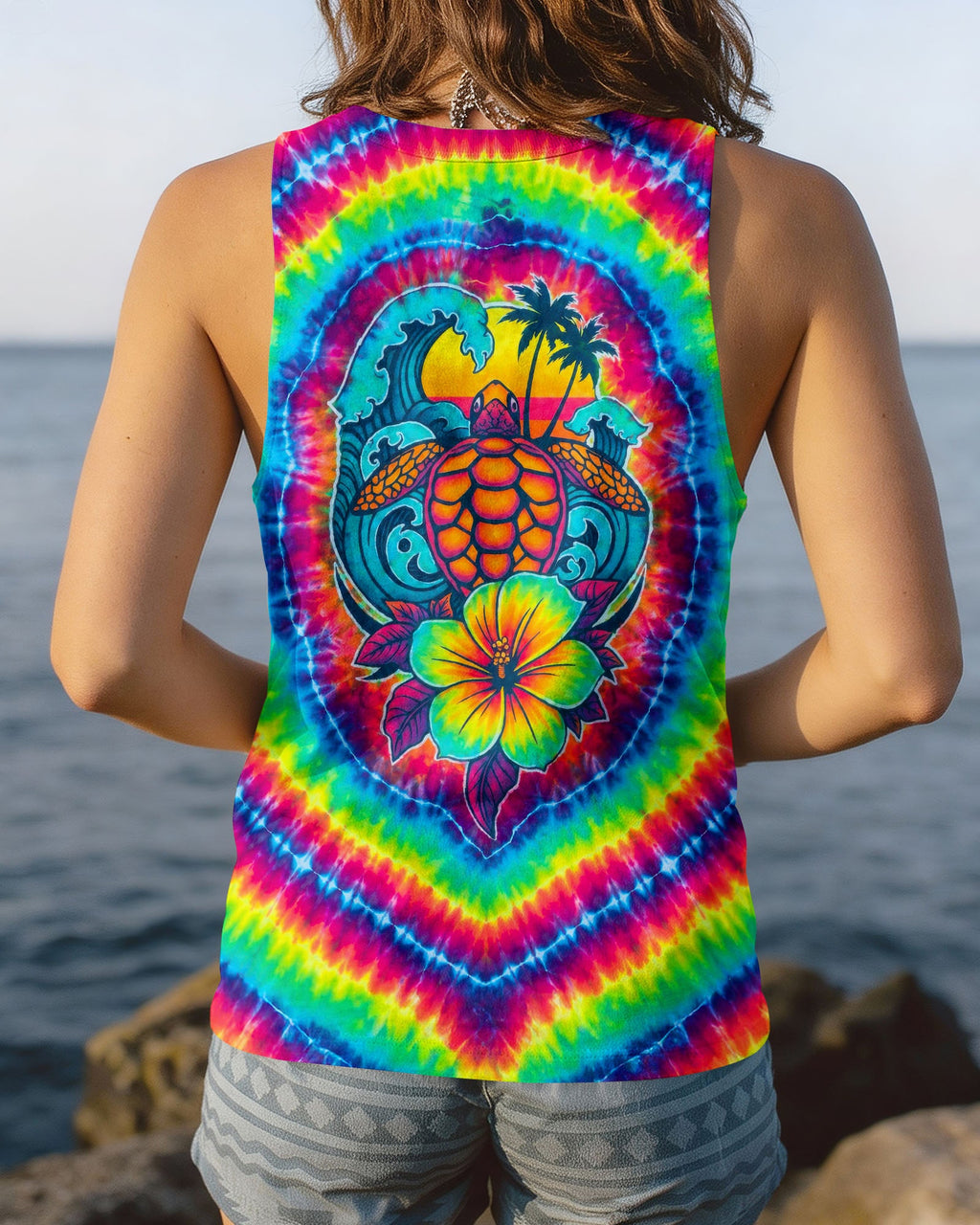 SEA TURTLE SUNSET SWIRL ALL OVER PRINT - TLTW2506261