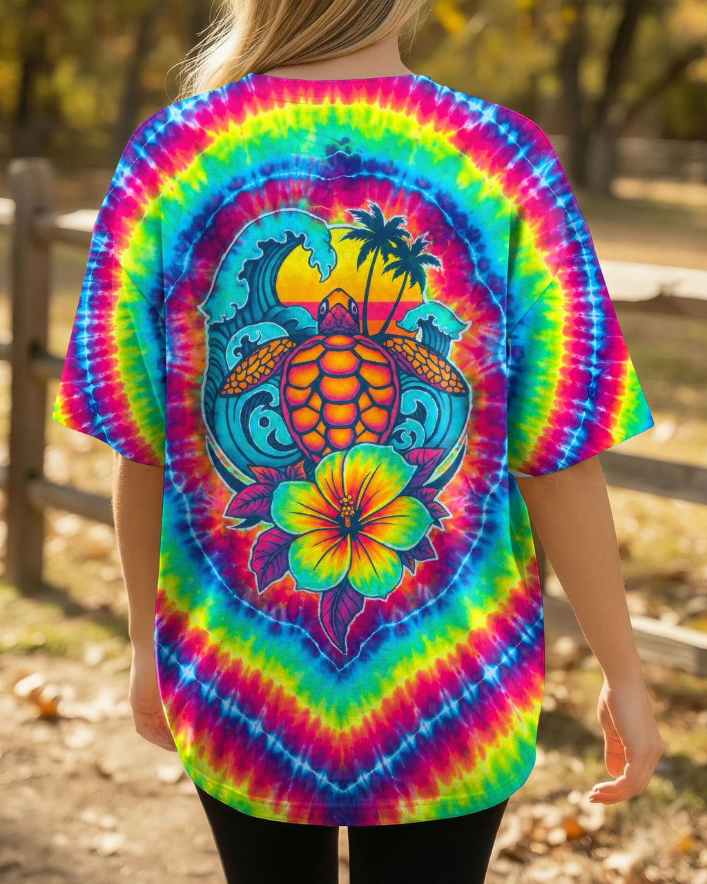 SEA TURTLE SUNSET SWIRL ALL OVER PRINT - TLTW2506261