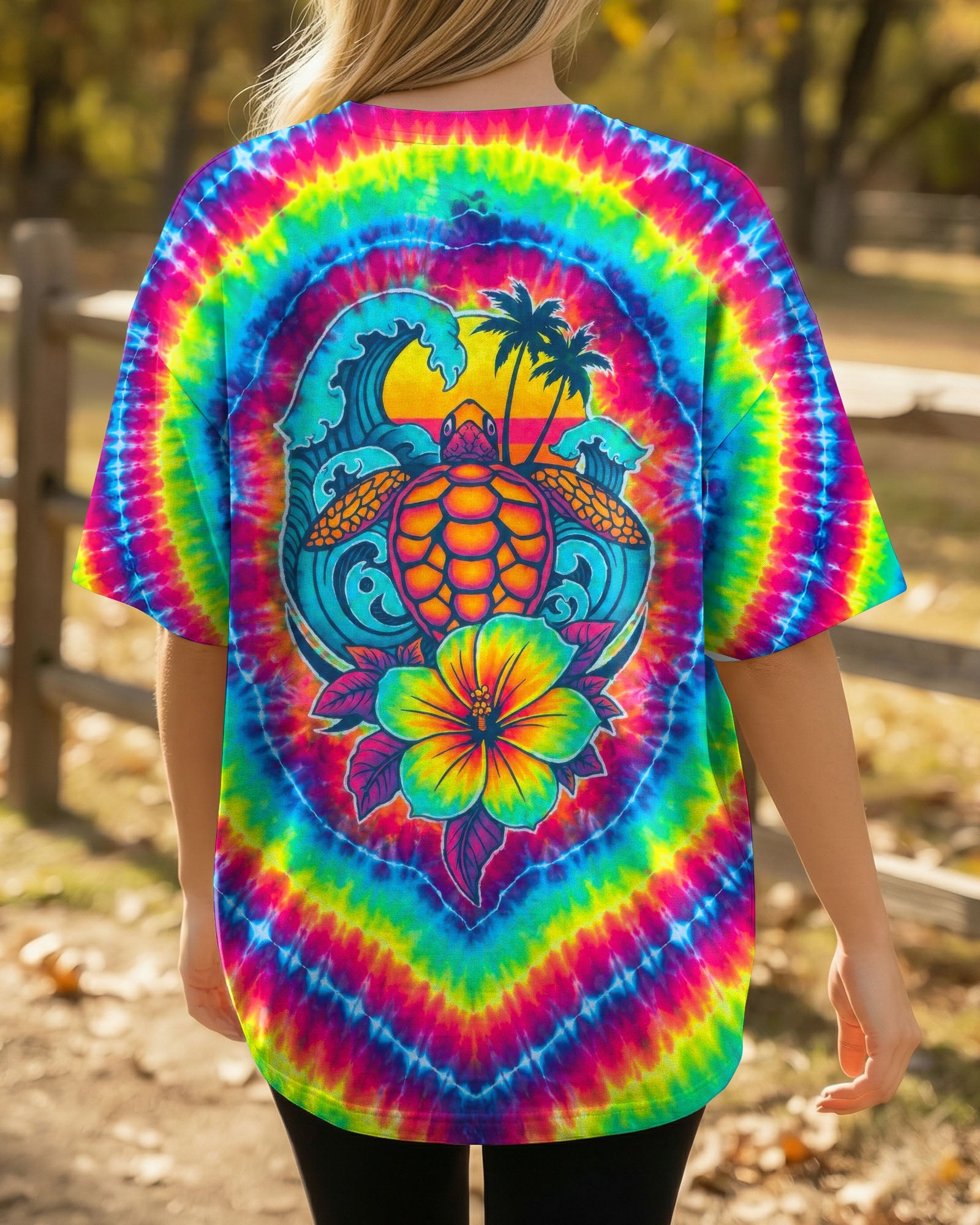 SEA TURTLE SUNSET SWIRL ALL OVER PRINT - TLTW2506261