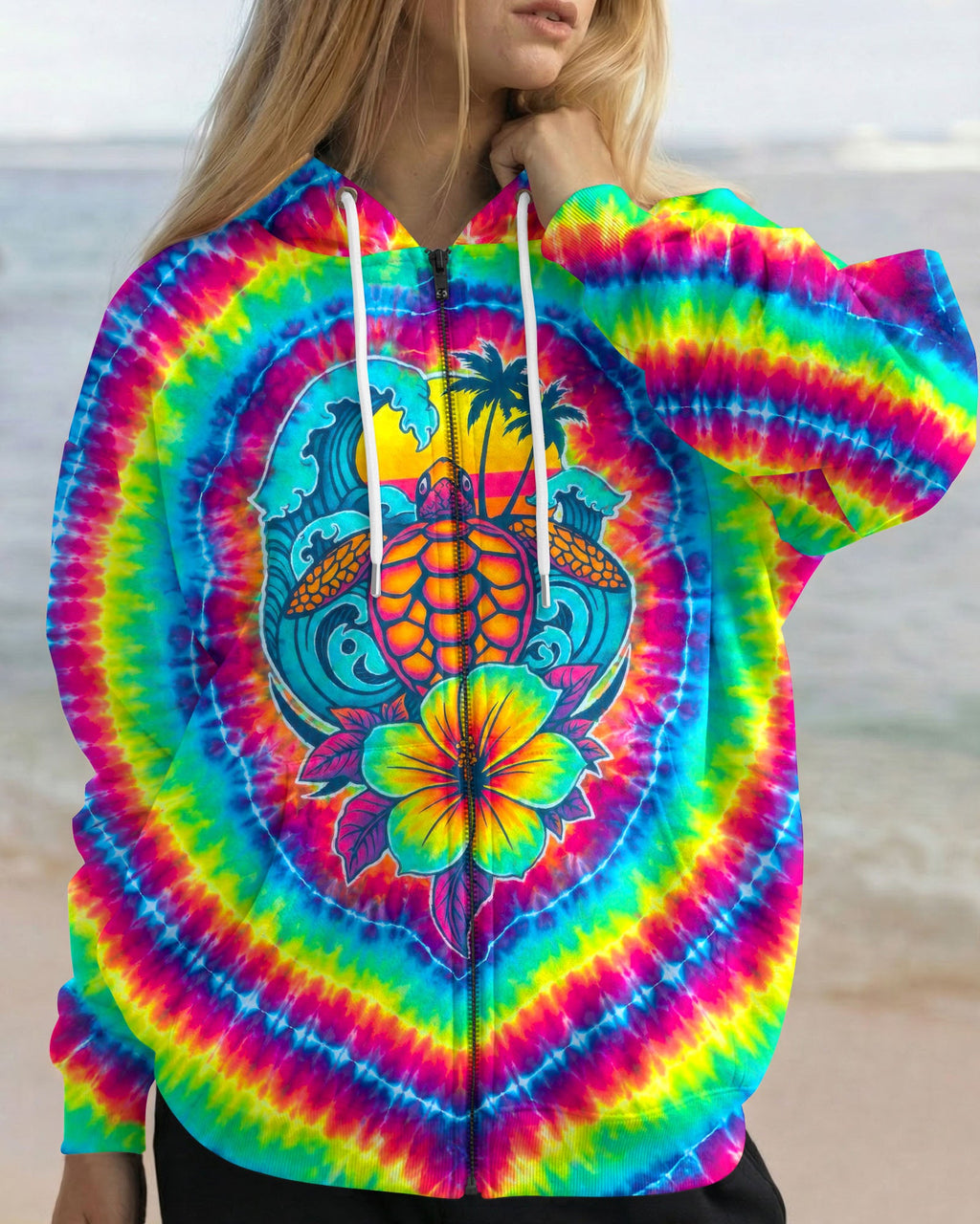 SEA TURTLE SUNSET SWIRL ALL OVER PRINT - TLTW2506261