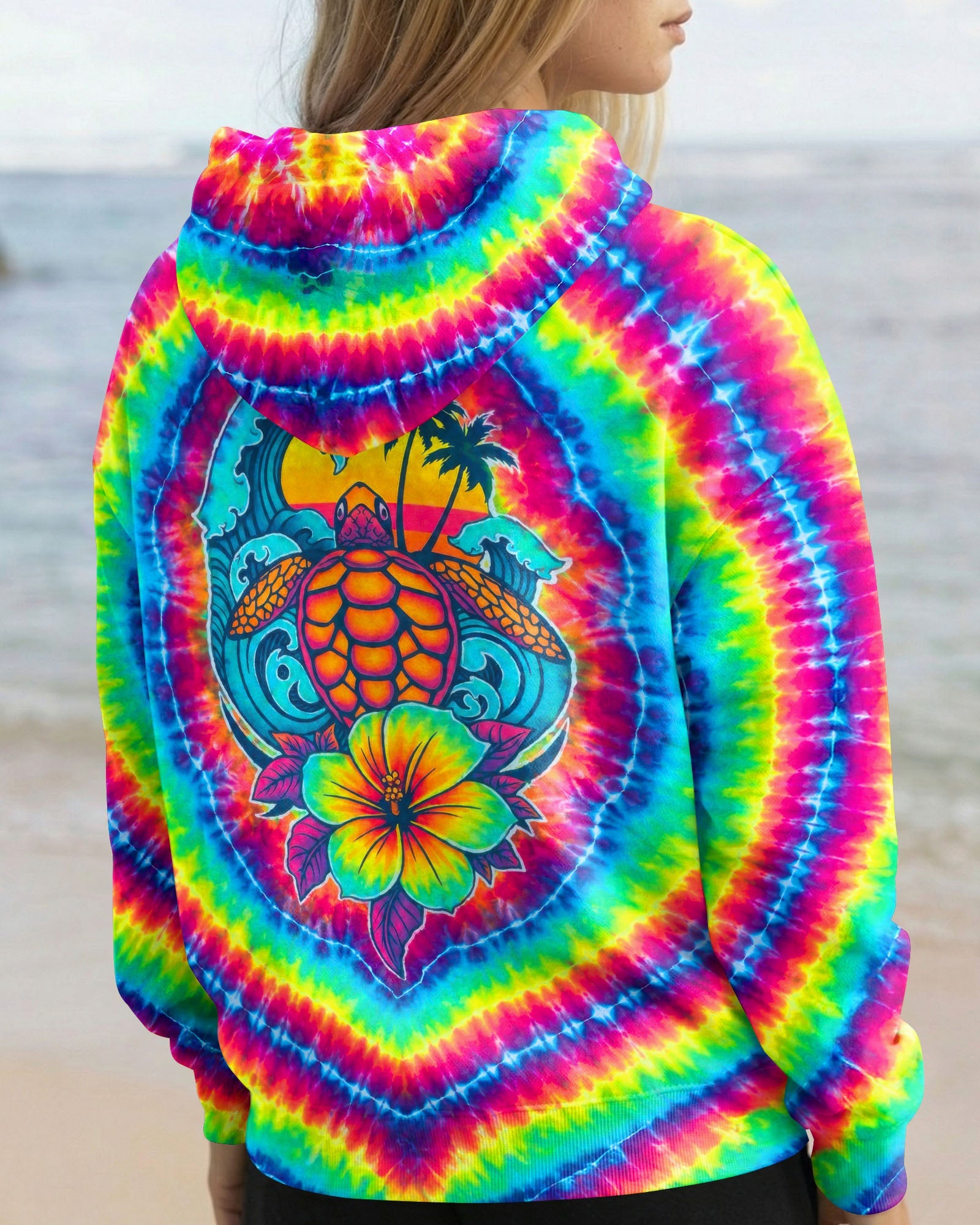 SEA TURTLE SUNSET SWIRL ALL OVER PRINT - TLTW2506261