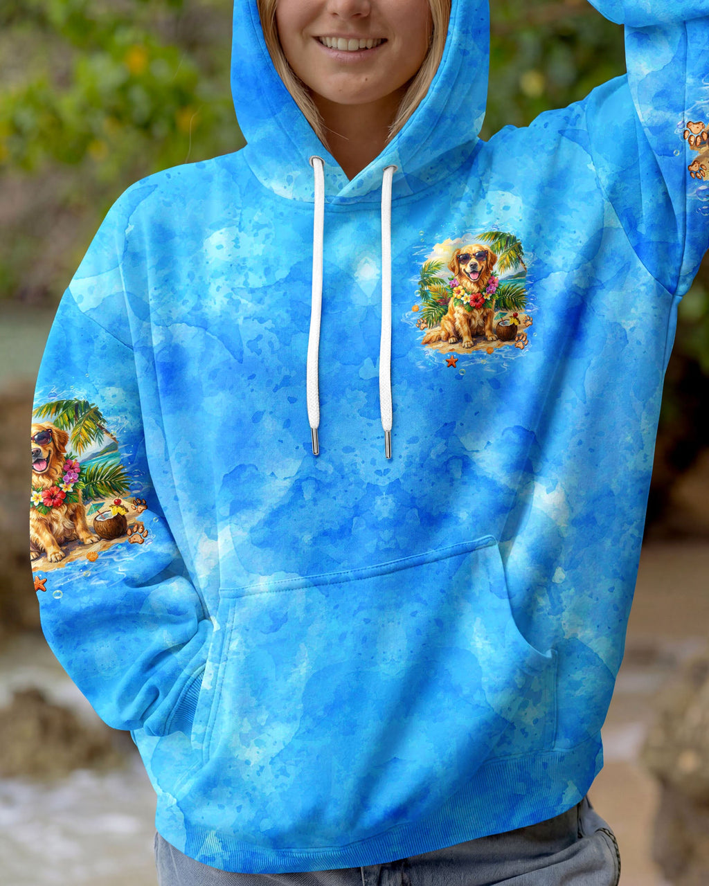 I'M ON ISLAND TIME GOLDEN RETRIEVER DOG ALL OVER PRINT  - TLTW2705261
