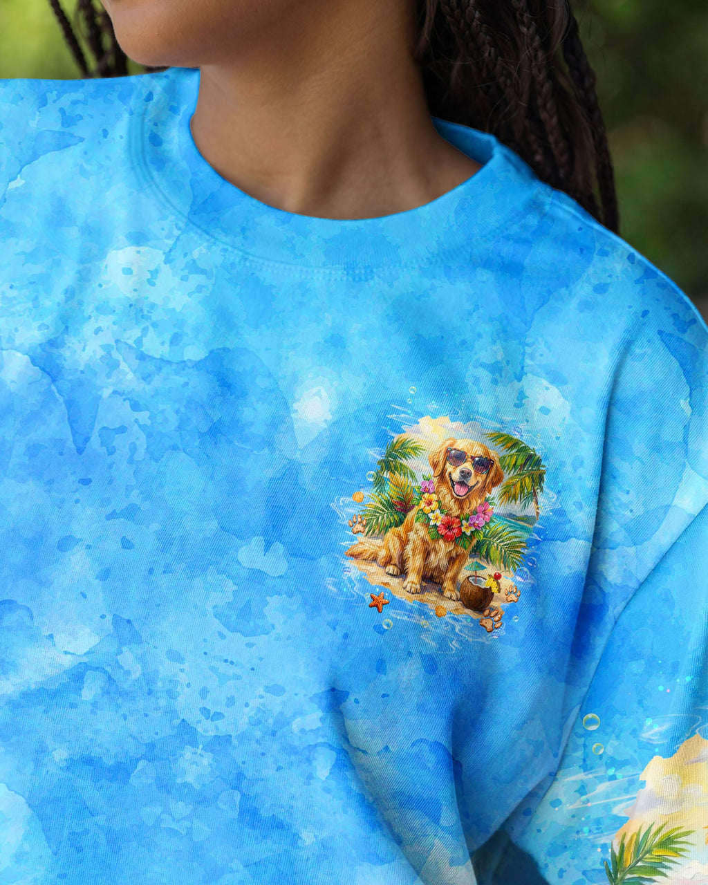 I'M ON ISLAND TIME GOLDEN RETRIEVER DOG ALL OVER PRINT  - TLTW2705261