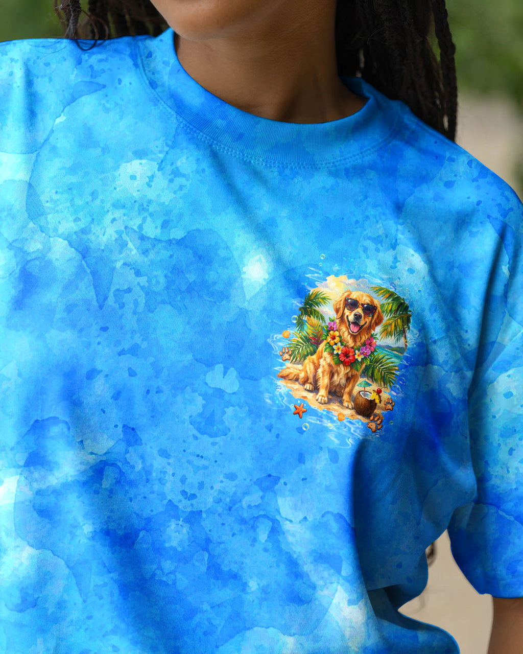 I'M ON ISLAND TIME GOLDEN RETRIEVER DOG ALL OVER PRINT  - TLTW2705261