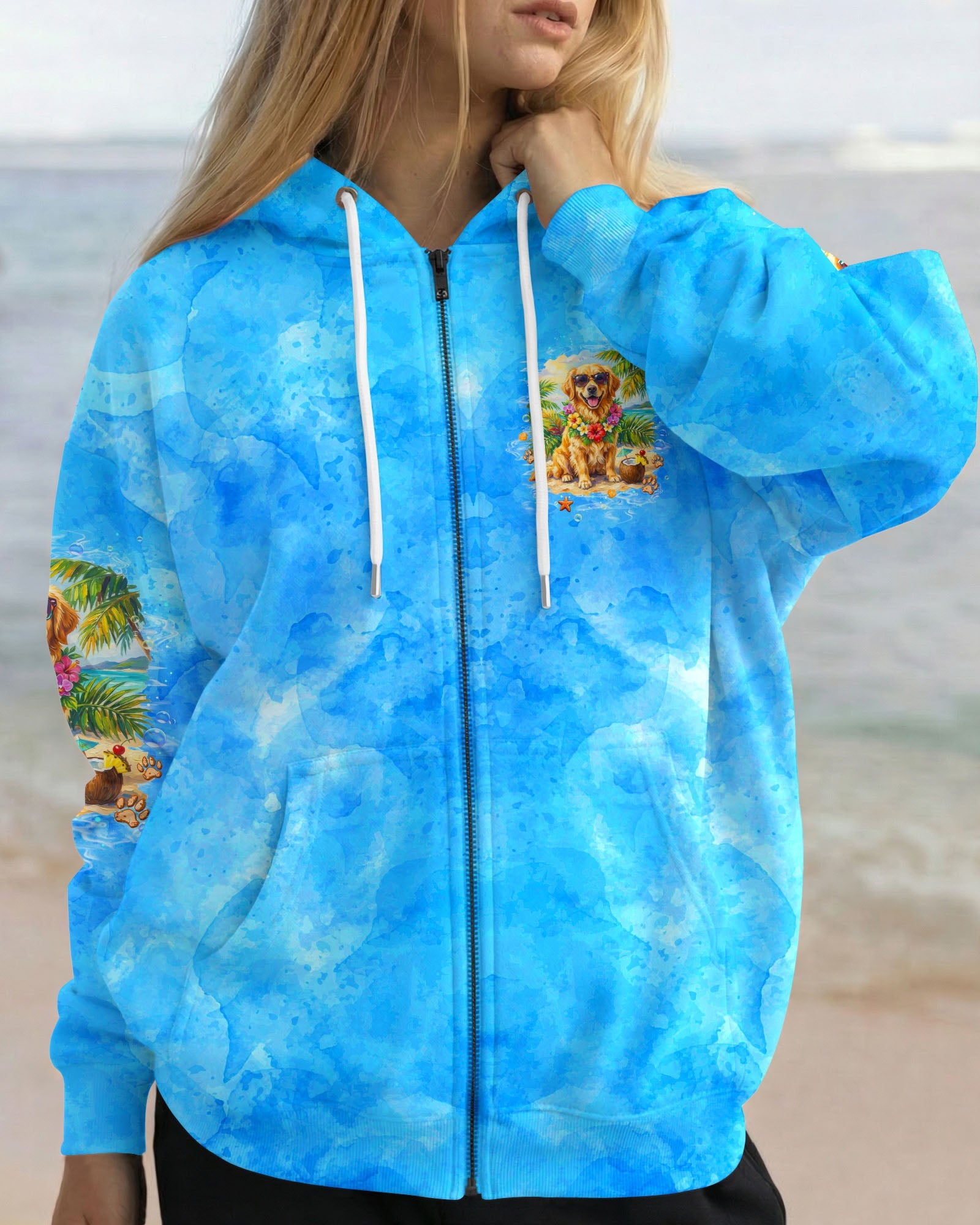 I'M ON ISLAND TIME GOLDEN RETRIEVER DOG ALL OVER PRINT  - TLTW2705261