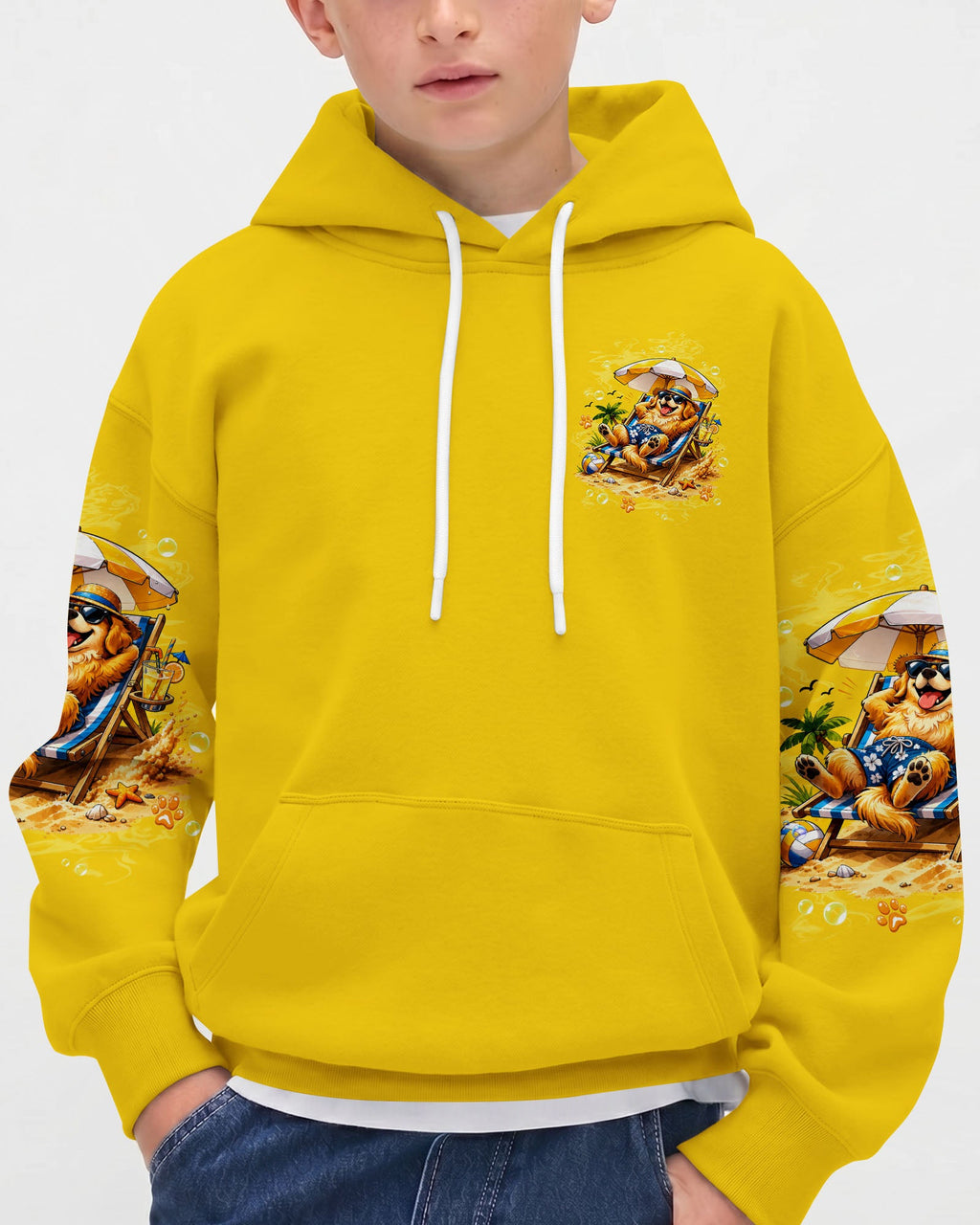 PAWS OUT SUN'S OUT GOLDEN RETRIEVER DOG KIDS ALL OVER PRINT - TLTW2805262