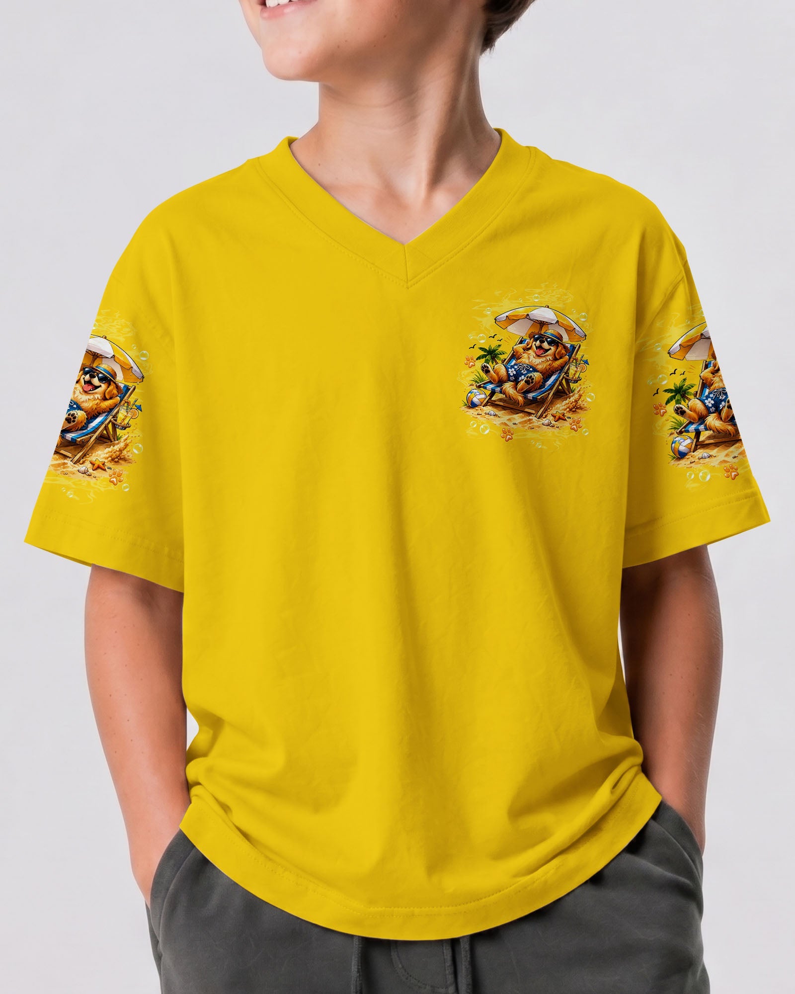 PAWS OUT SUN'S OUT GOLDEN RETRIEVER DOG KIDS ALL OVER PRINT - TLTW2805262