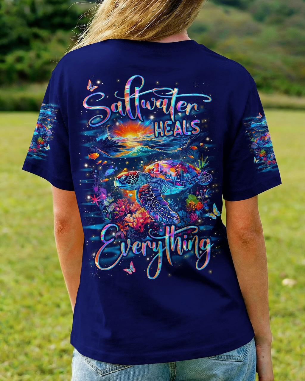 SALTWATER HEALS EVERYTHING TURTLE ALL OVER PRINT - TYLN0207262