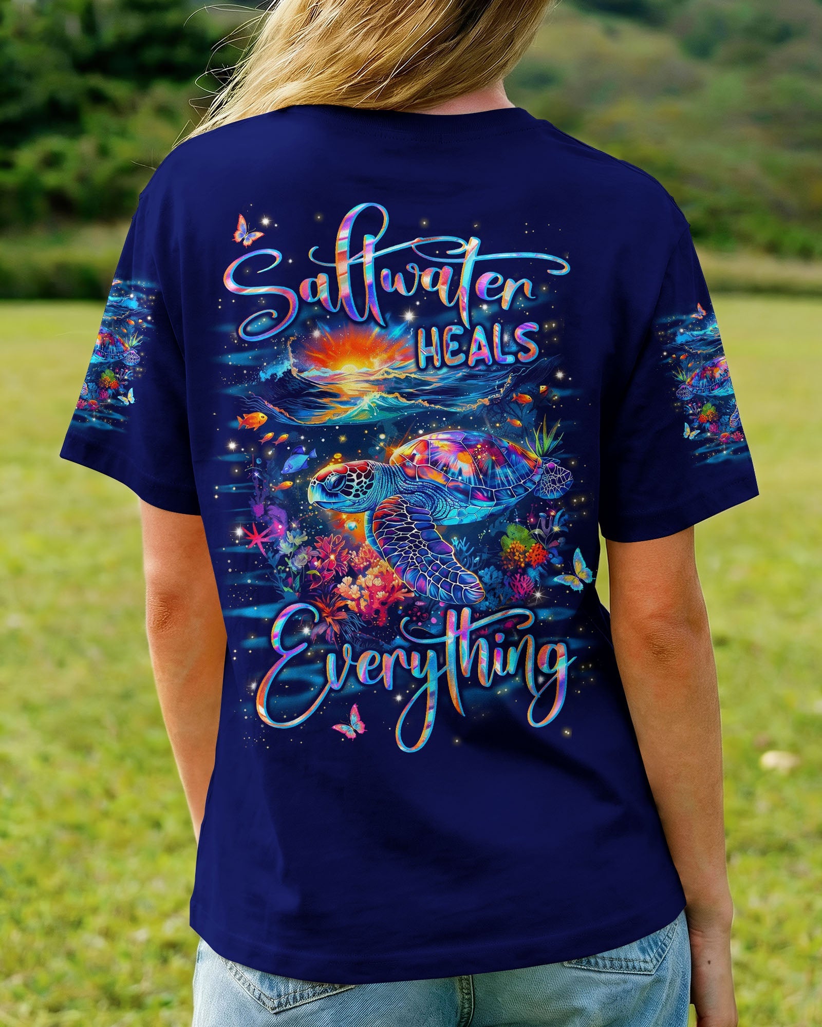 SALTWATER HEALS EVERYTHING TURTLE ALL OVER PRINT - TYLN0207262