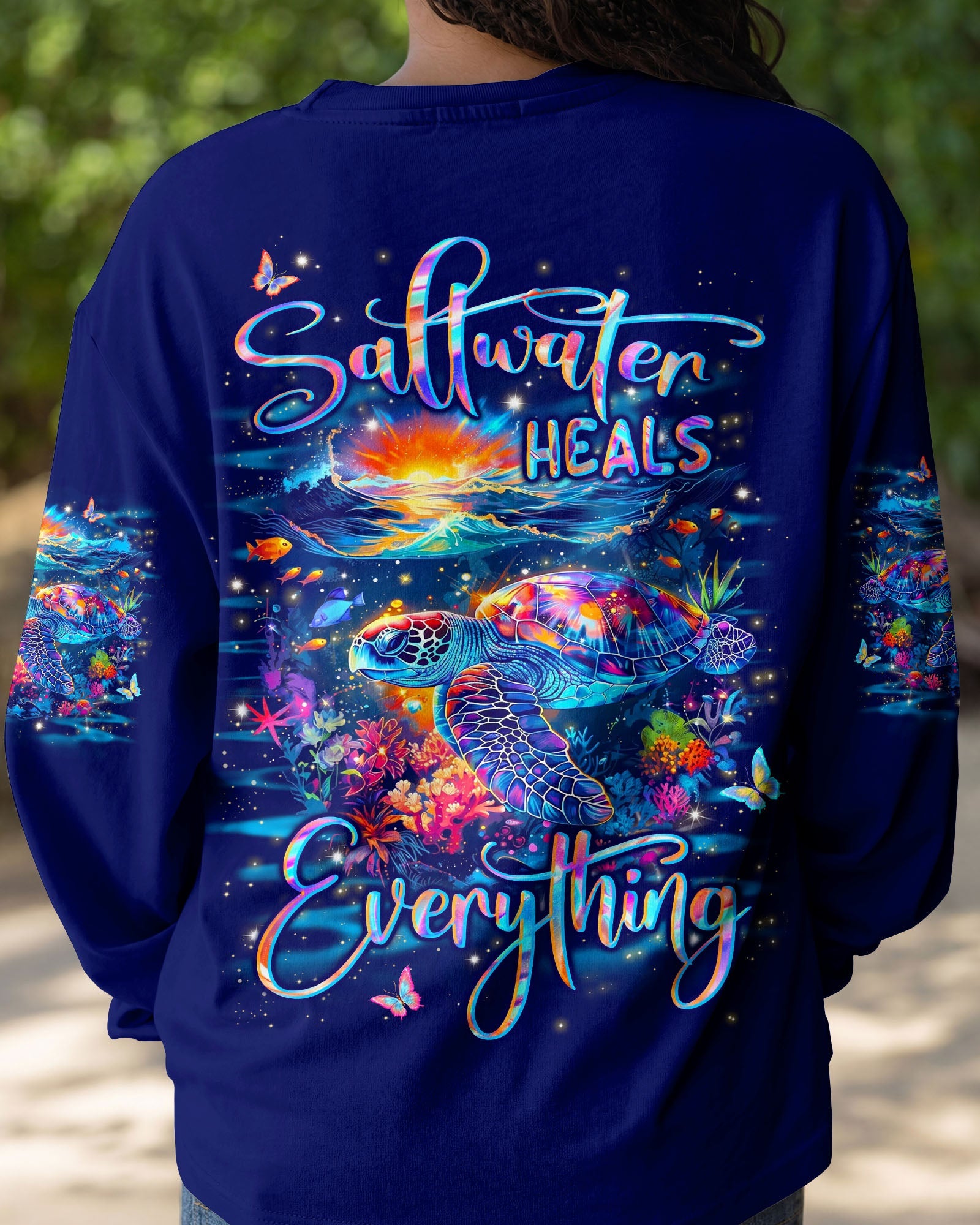 SALTWATER HEALS EVERYTHING TURTLE ALL OVER PRINT - TYLN0207262