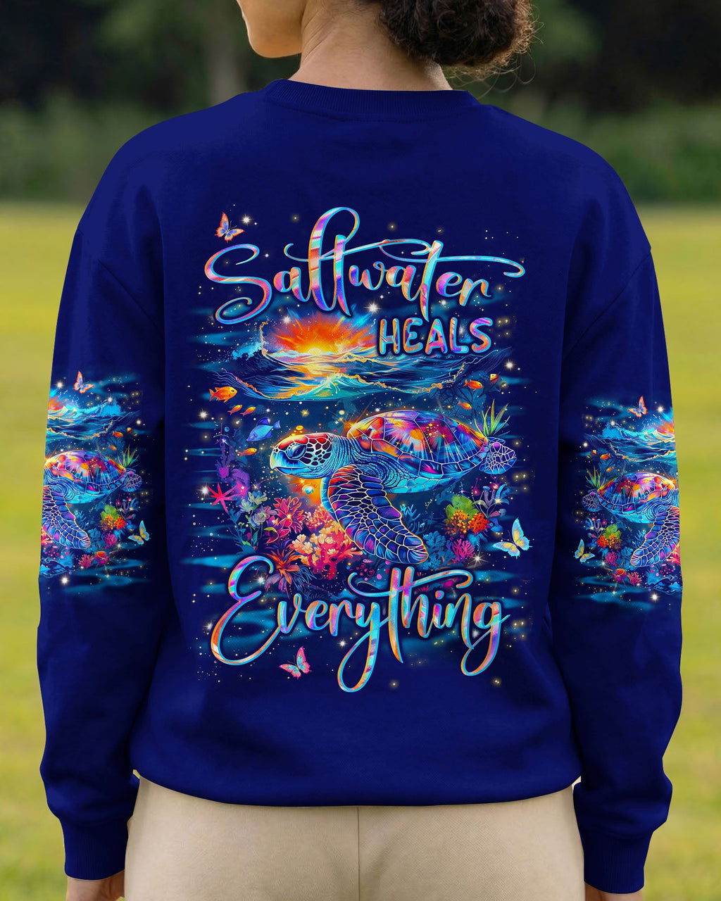 SALTWATER HEALS EVERYTHING TURTLE ALL OVER PRINT - TYLN0207262