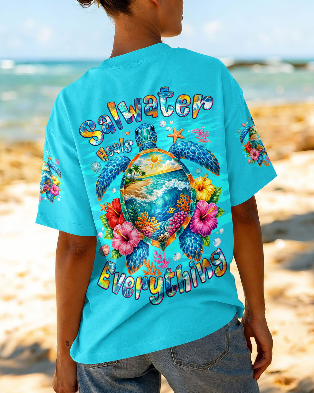 SALTWATER HEALS EVERYTHING TURTLE ALL OVER PRINT - TYQY0707262
