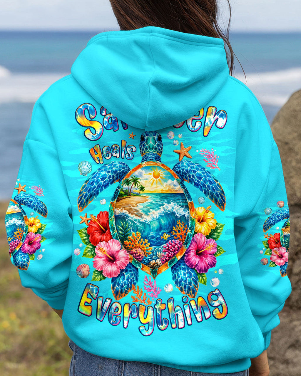 SALTWATER HEALS EVERYTHING TURTLE ALL OVER PRINT - TYQY0707262