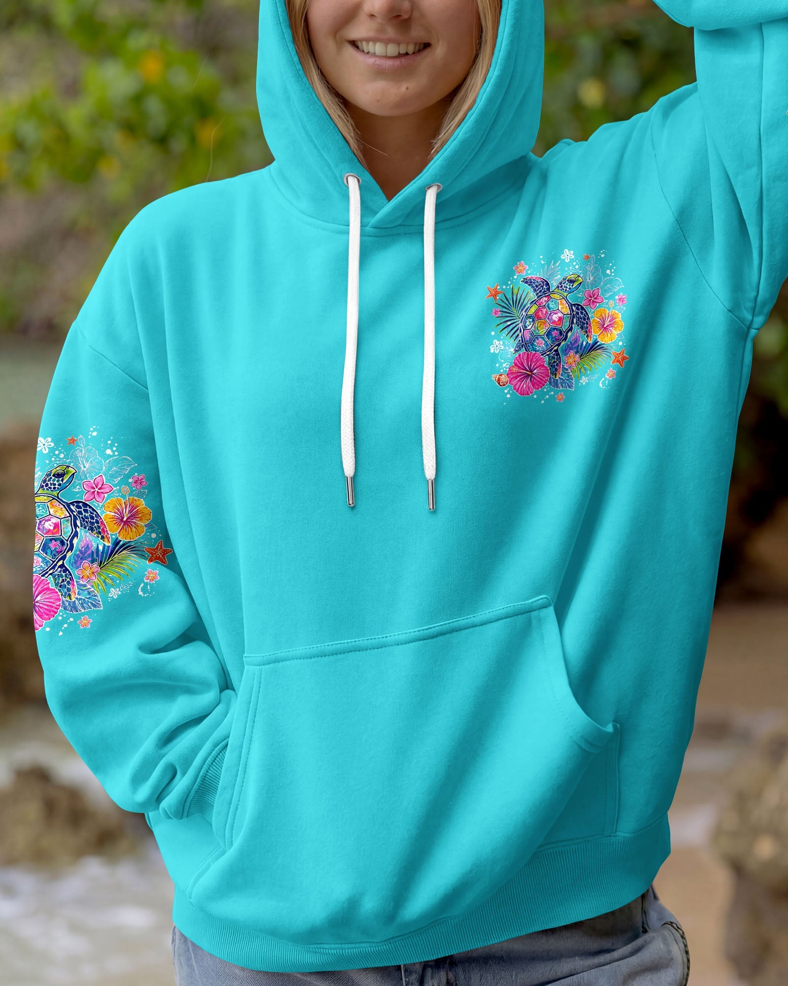 NO STRESS JUST WAVES TURTLE ALL OVER PRINT - TYQY1106265