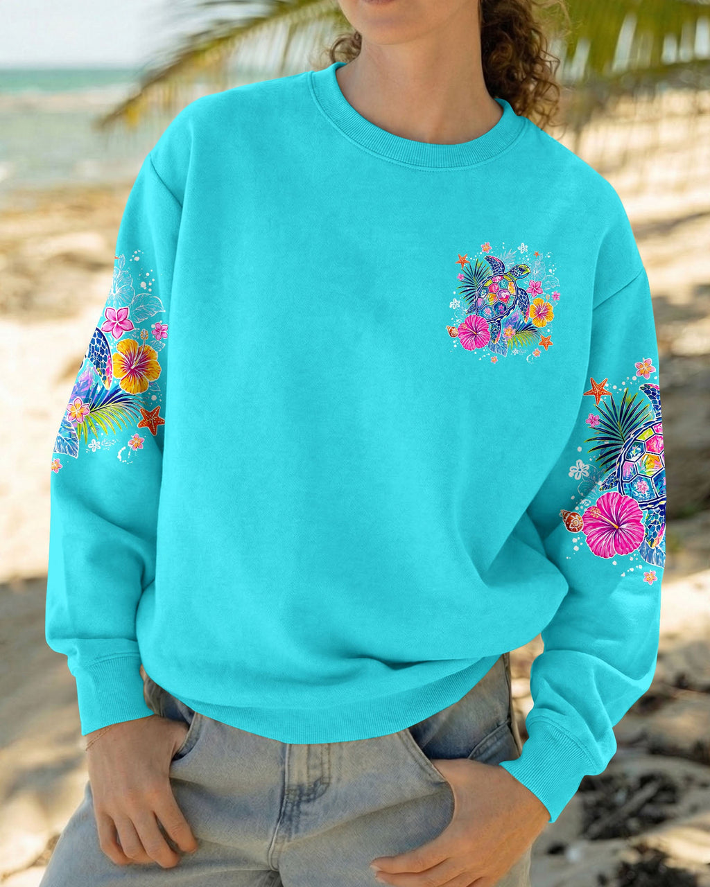 NO STRESS JUST WAVES TURTLE ALL OVER PRINT - TYQY1106265