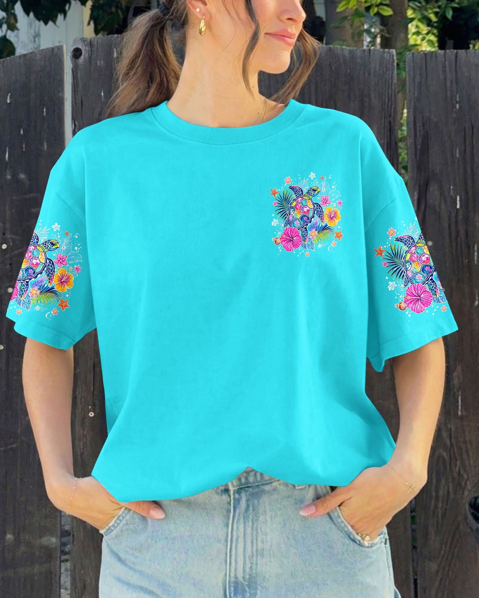 NO STRESS JUST WAVES TURTLE ALL OVER PRINT - TYQY1106265